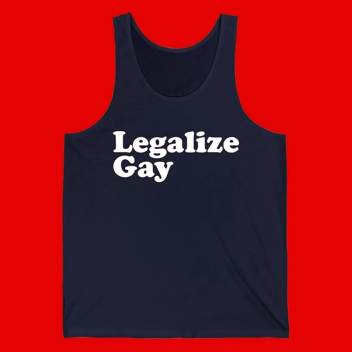 Bold white serif text reading 'Legalize Gay' on gray background - legalize-gay-pride statement design