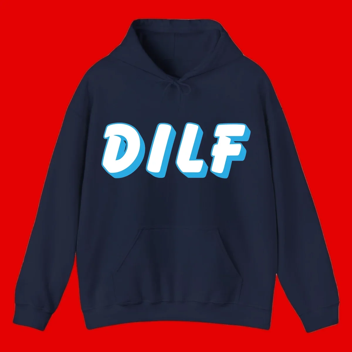 DLSF bold typography design with white letters and blue 3D shadow effect on gray background