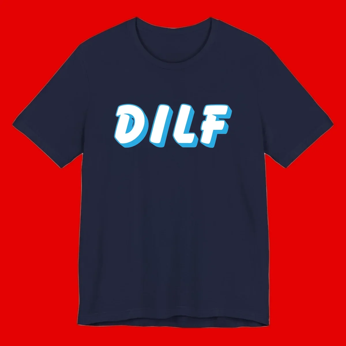 DLSF bold typography design with white letters and blue 3D shadow effect on gray background