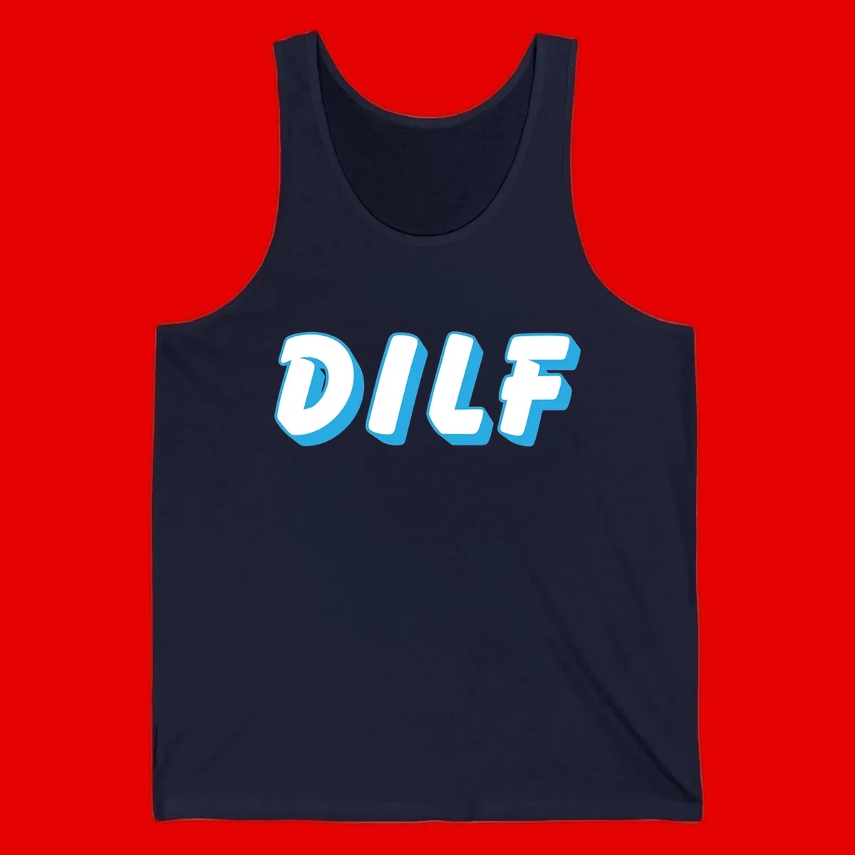 DLSF bold typography design with white letters and blue 3D shadow effect on gray background