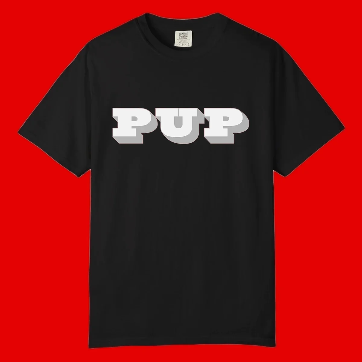 Bold 3D puff typography spelling 'PUFF' with dimensional shadow effect on gray background