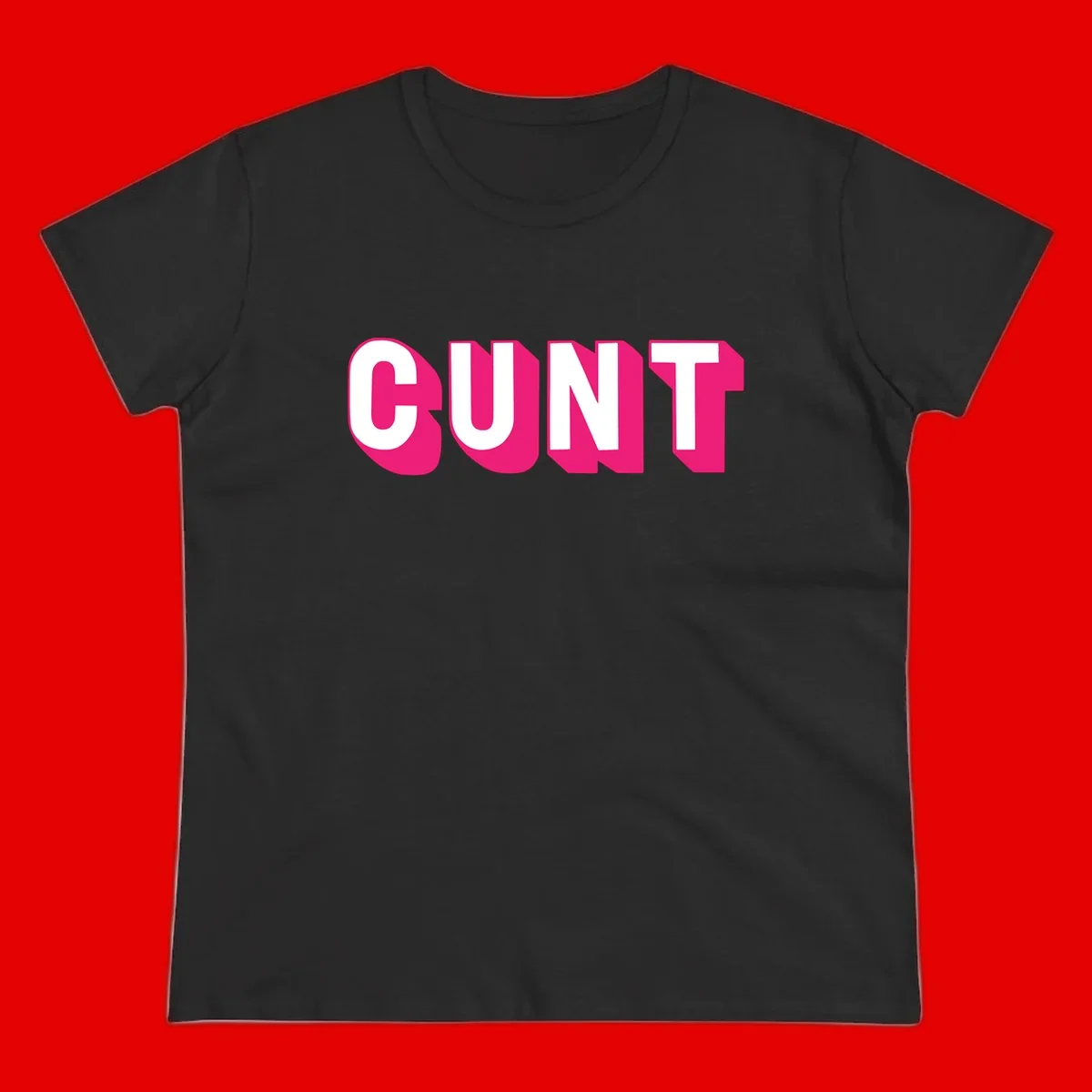Bold white sans-serif text spelling 'SUNT' with magenta 3D beveled shadow effect on gray background