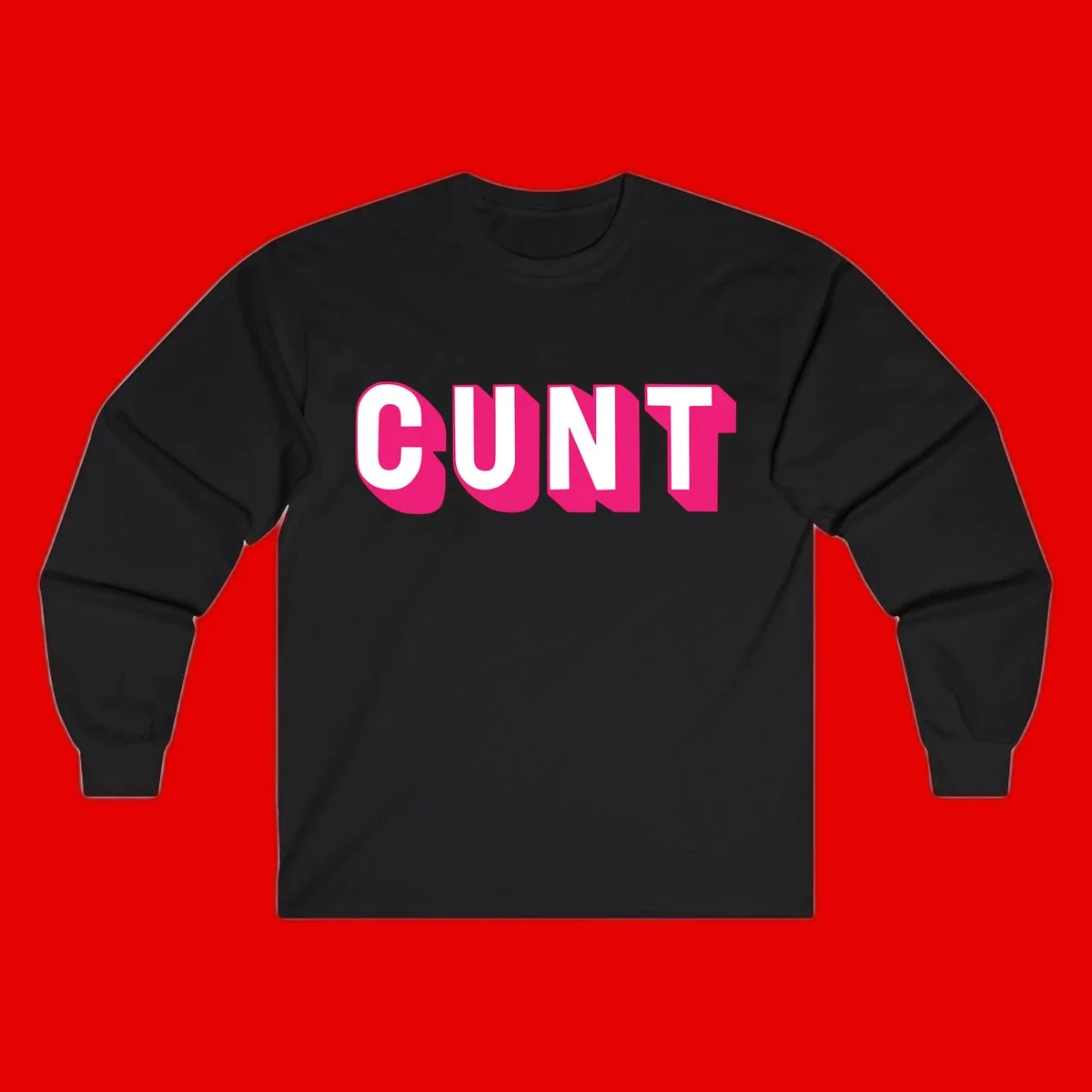 Bold white sans-serif text spelling 'SUNT' with magenta 3D beveled shadow effect on gray background