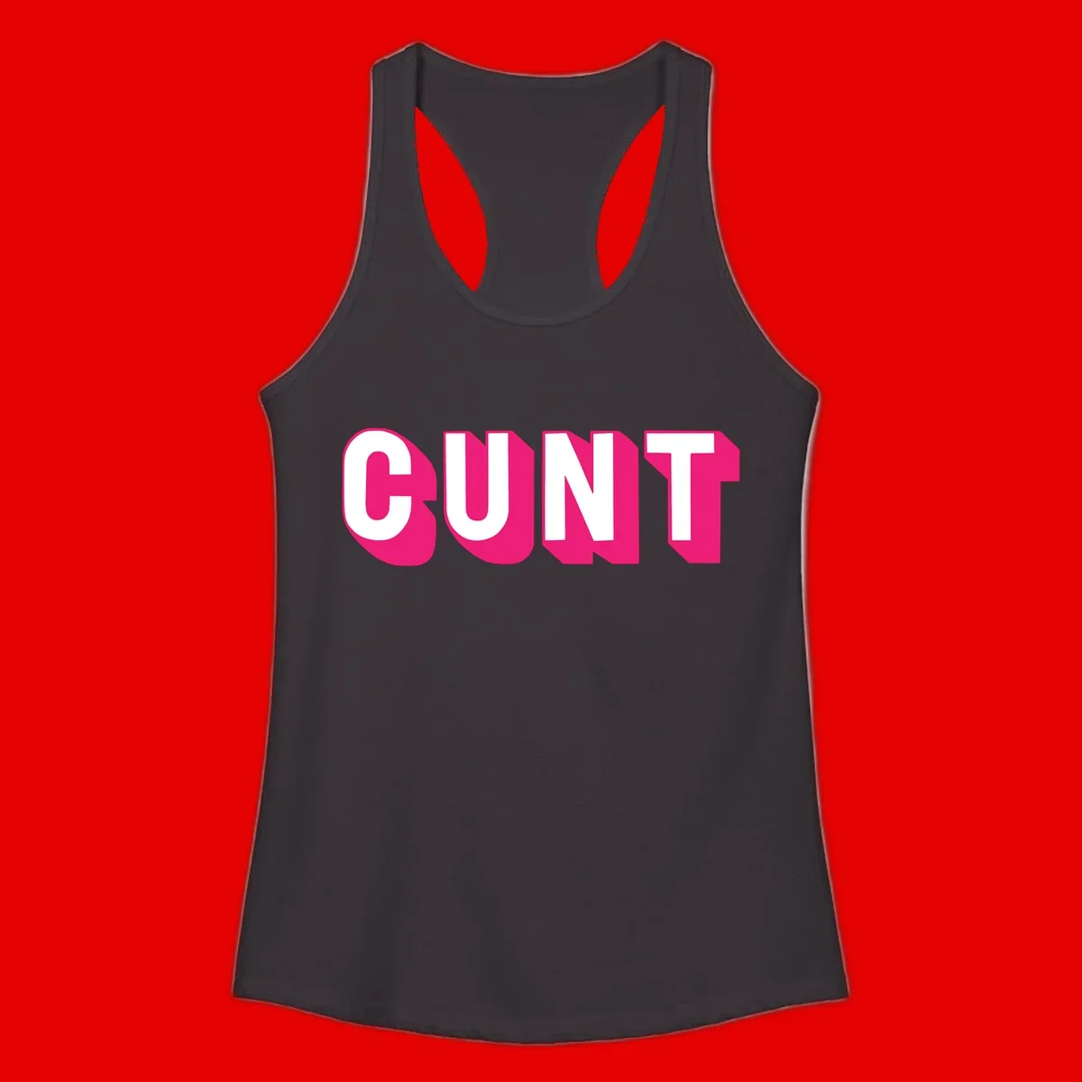 Bold white sans-serif text spelling 'SUNT' with magenta 3D beveled shadow effect on gray background