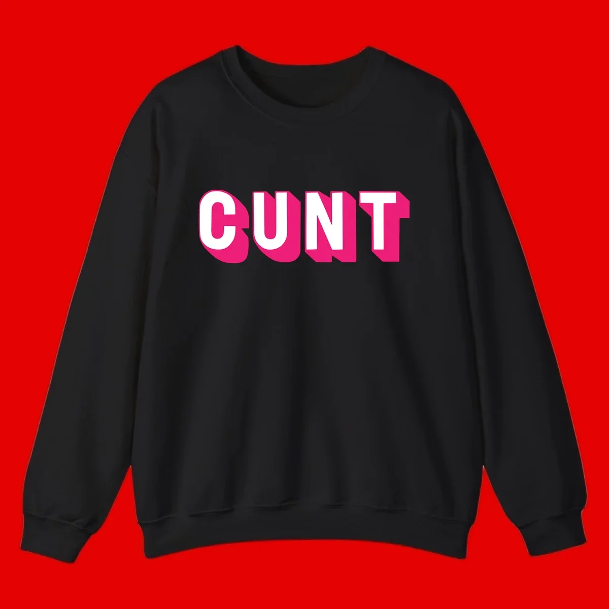 Bold white sans-serif text spelling 'SUNT' with magenta 3D beveled shadow effect on gray background