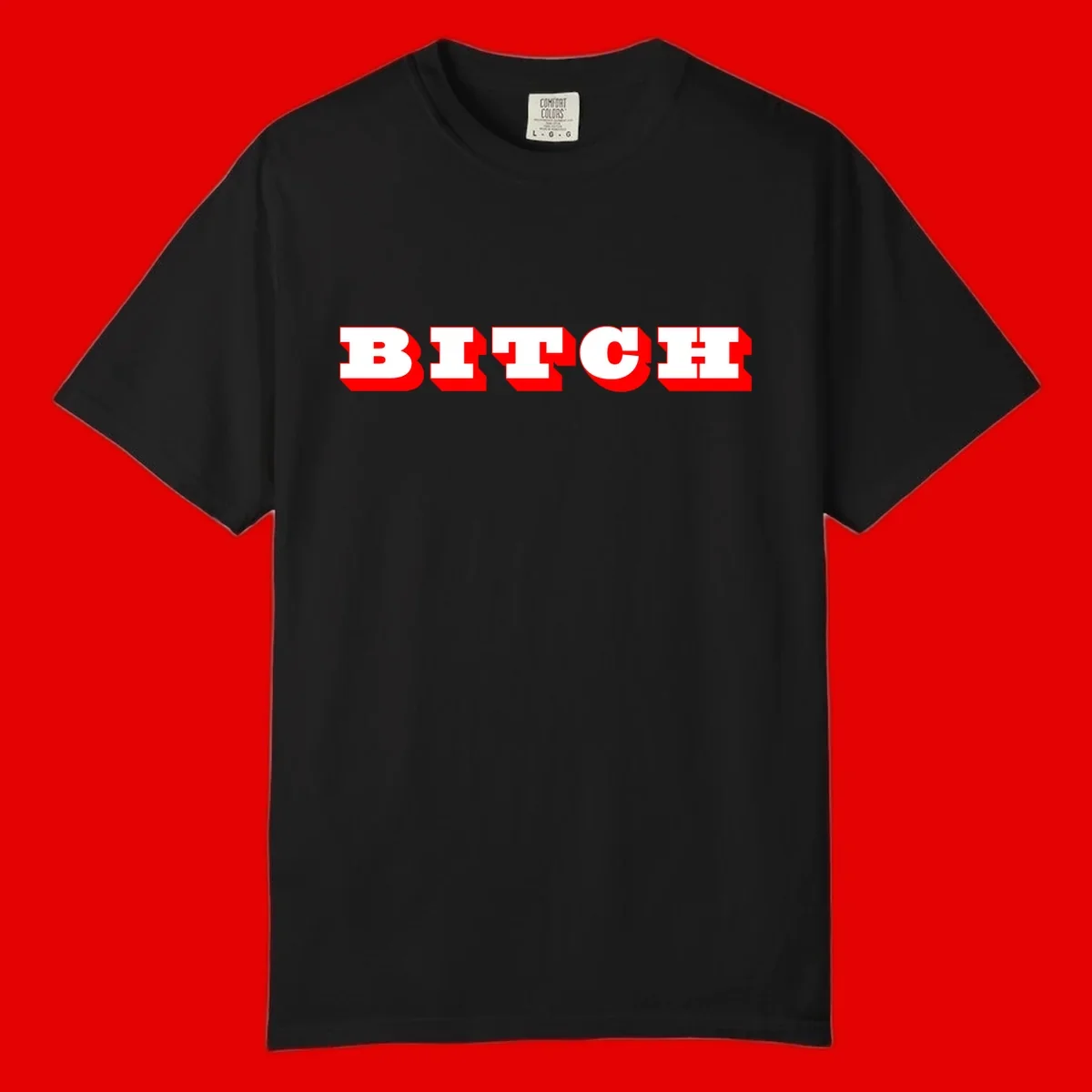Bold 3D block letter typography spelling BEECH in white with red shadow effect on gray background
