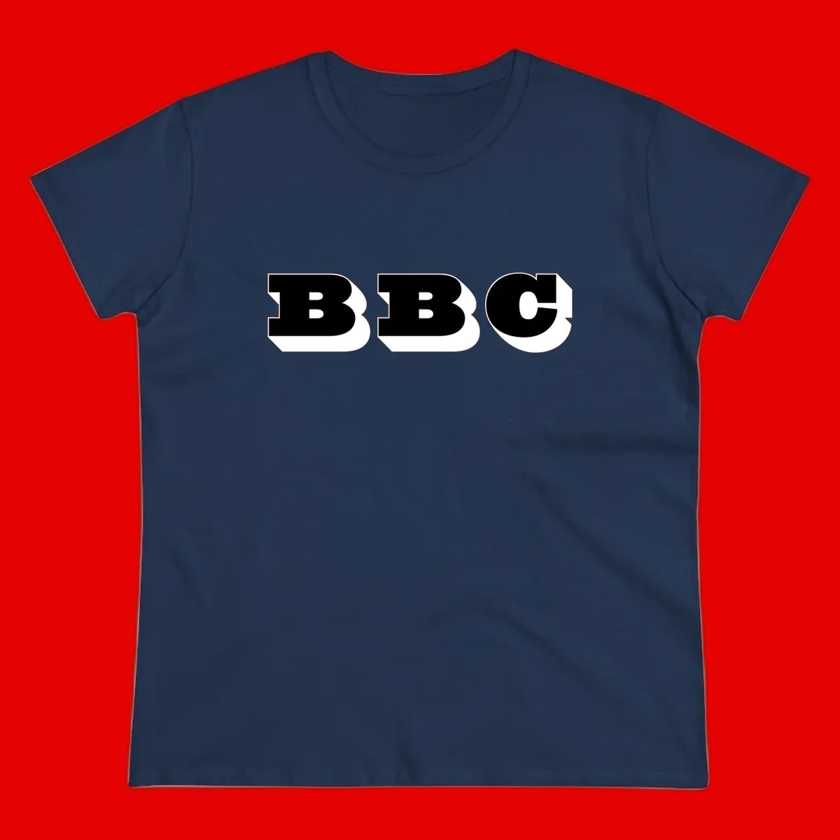BBC bold typography design featuring three large geometric letters in black with white dimensional elements on gray background
