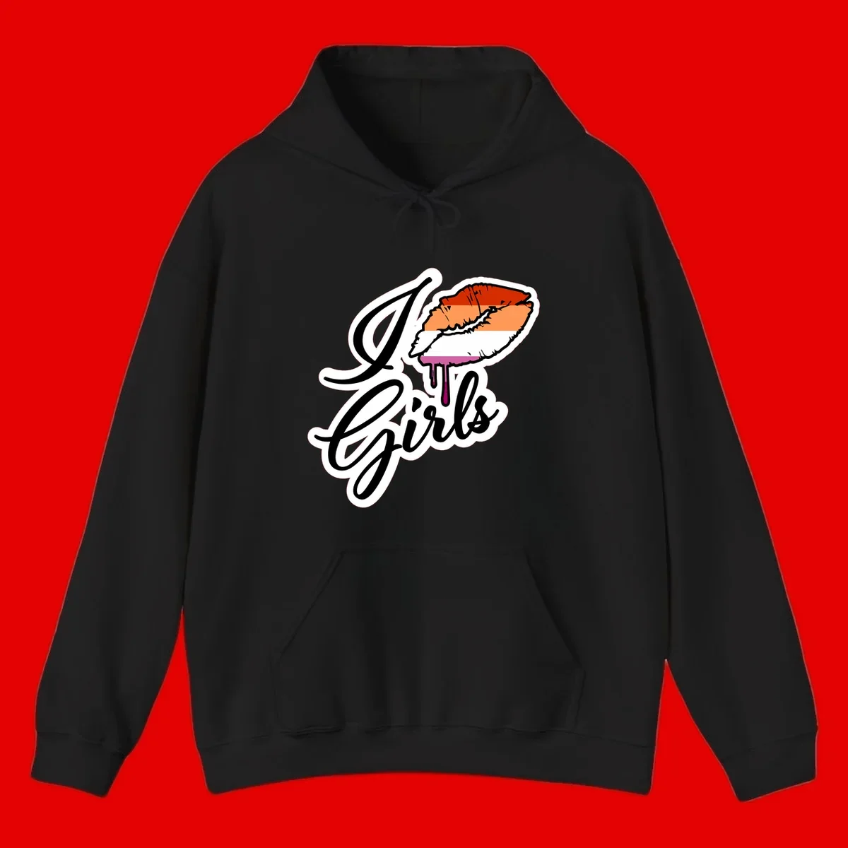 Illustrated girls trip lobster roll design with pride flag colors and flowing script lettering
