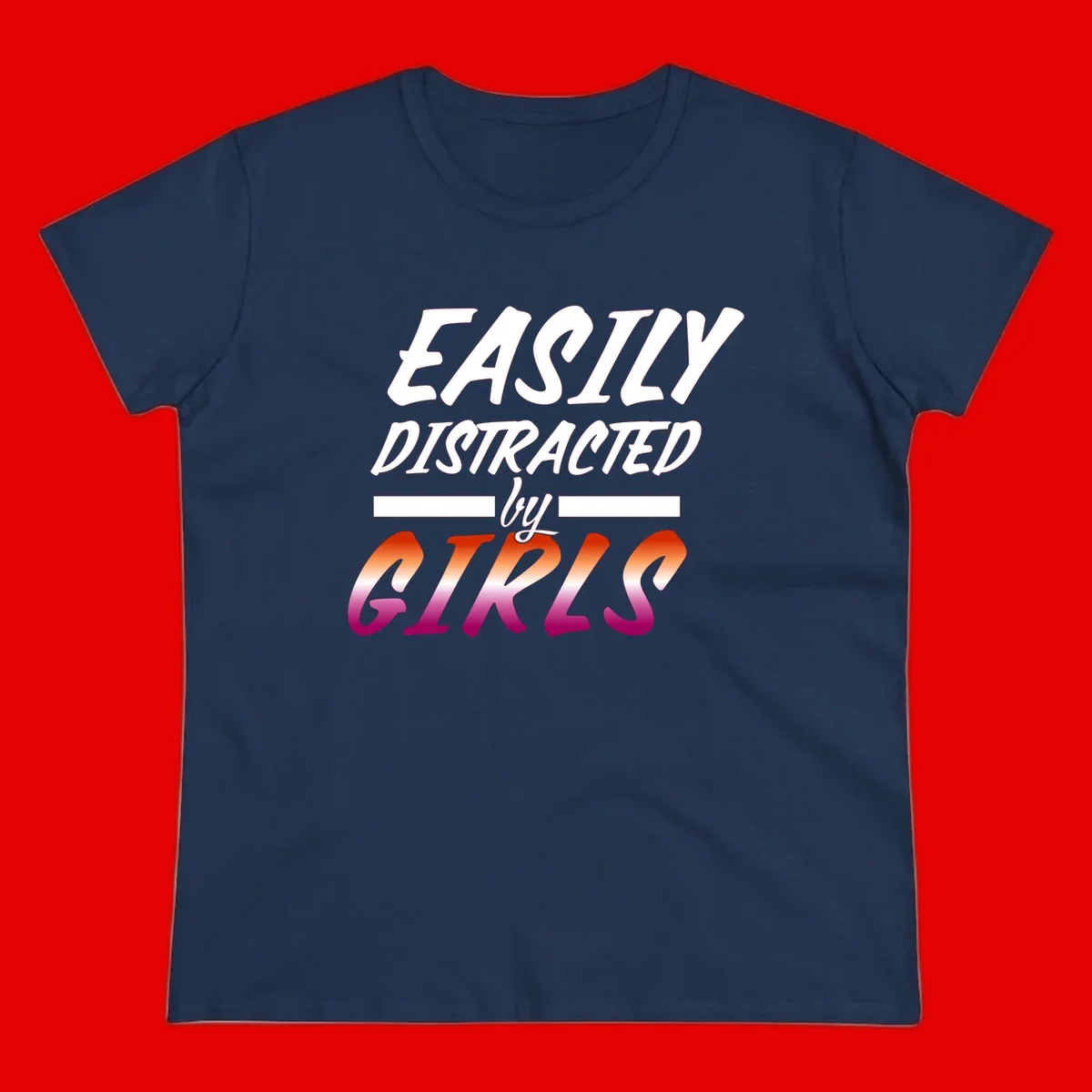 White and gradient red-to-pink text design reading 'Easily Distracted by GIKS' on gray background