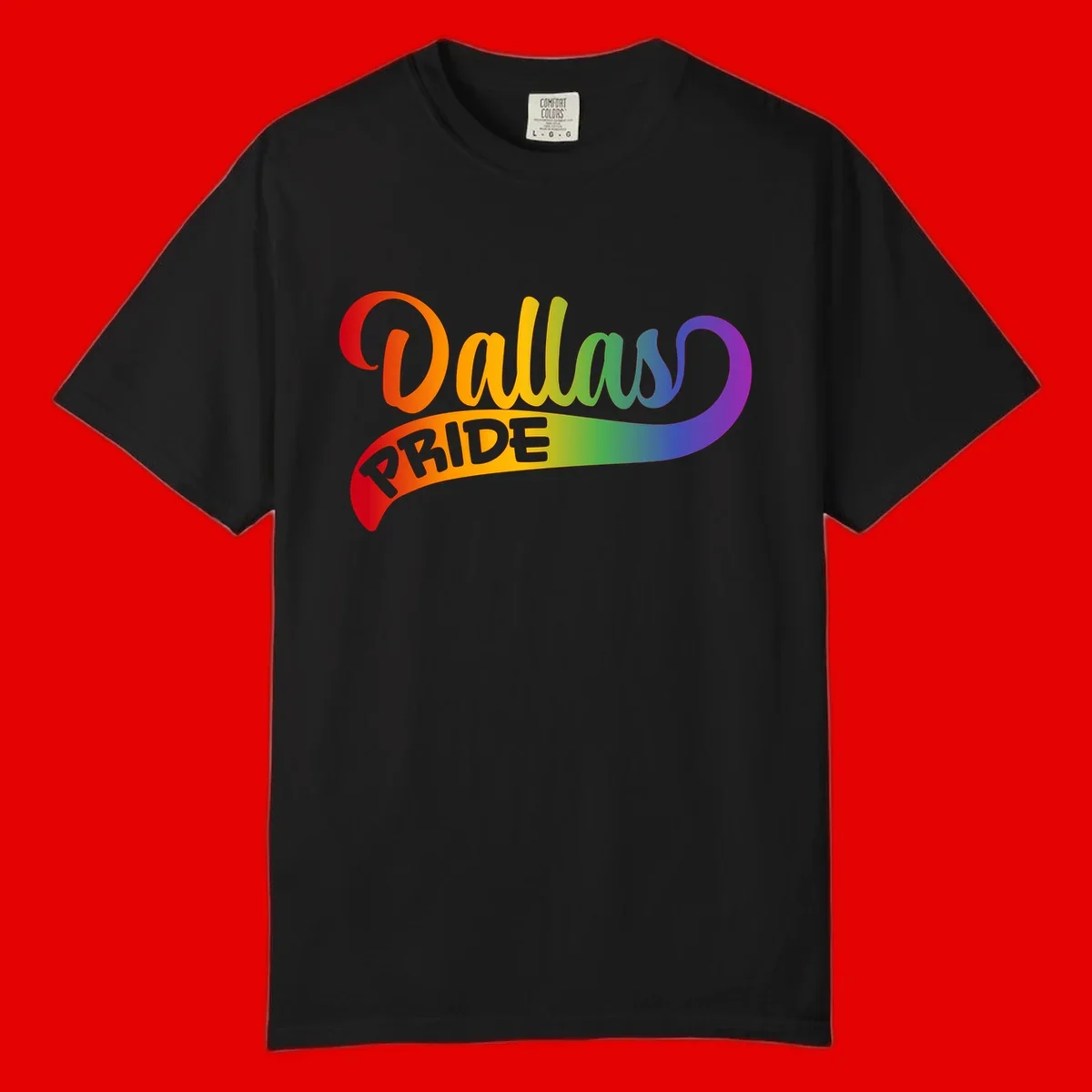 Colorful equality pride rainbow gradient design with flowing text and vibrant spectrum colors