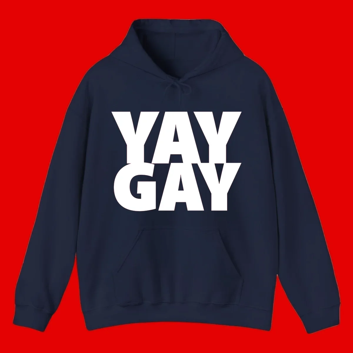 Bold white typography reading "WAY GAY" on gray background, modern pride statement design