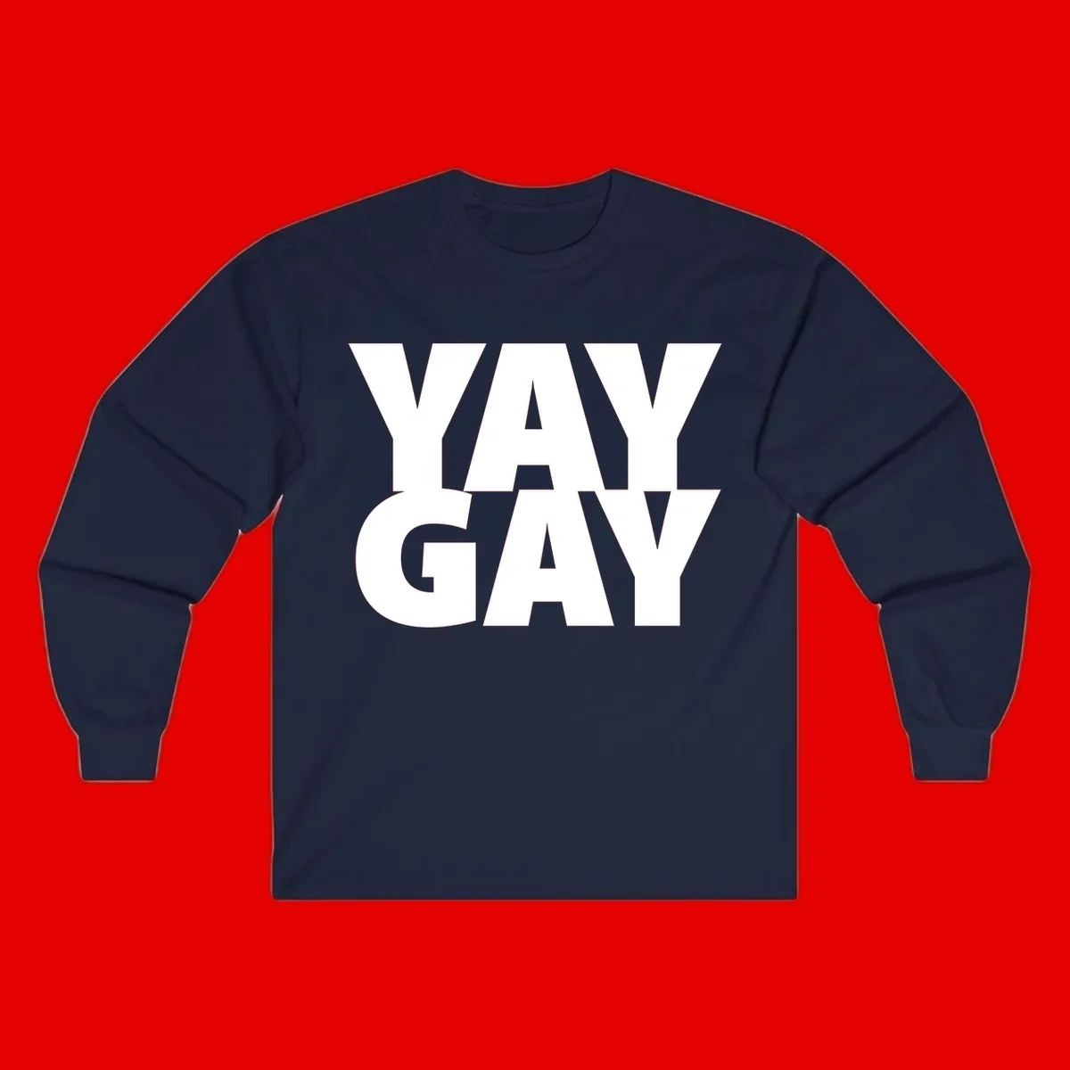 Bold white typography reading "WAY GAY" on gray background, modern pride statement design