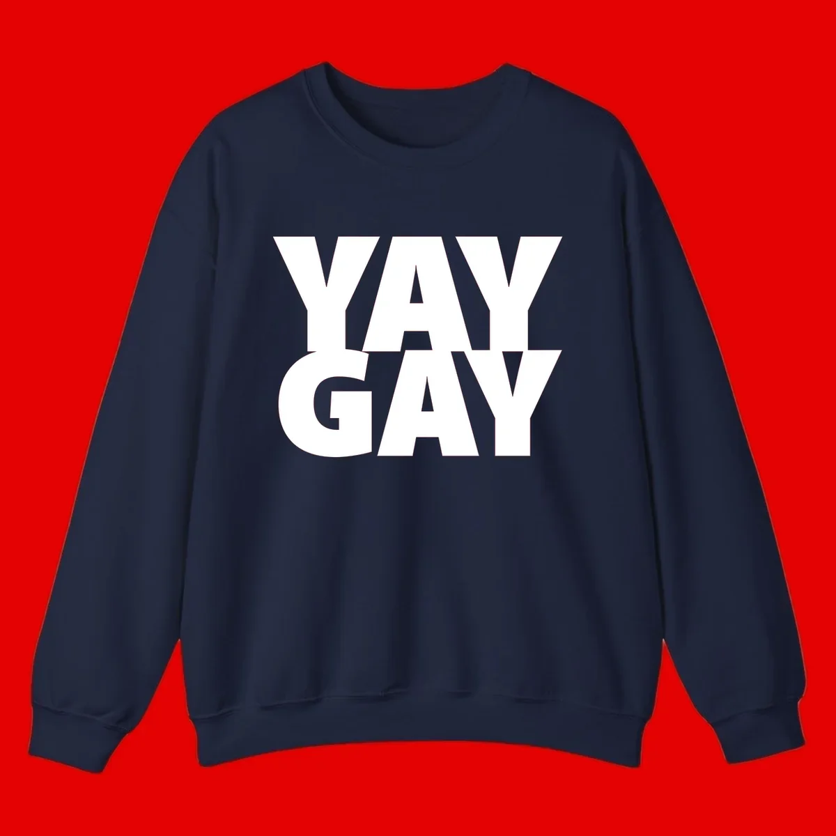 Bold white typography reading "WAY GAY" on gray background, modern pride statement design