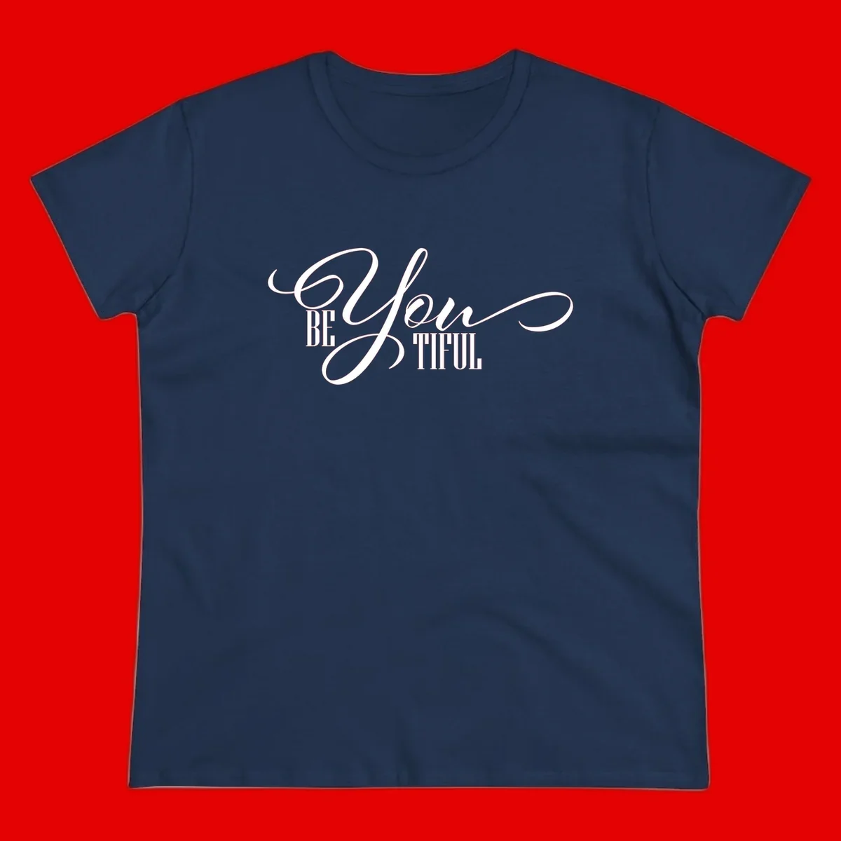 Elegant white typography reading 'BE YOU THRILL' with decorative script and serif lettering on gray background