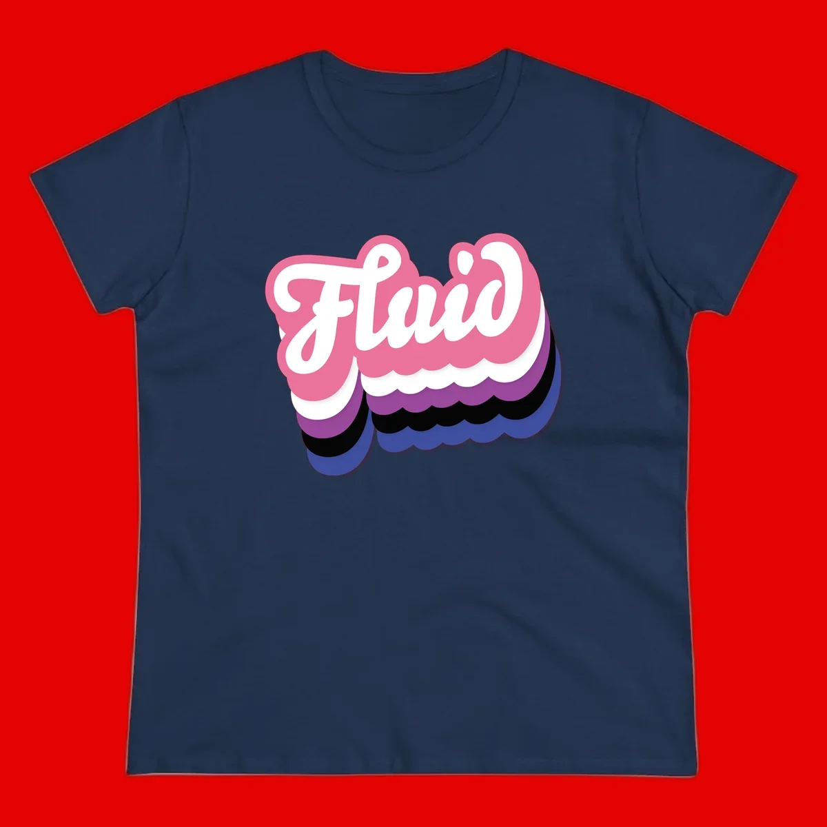 Slay pride clouds design: white script text 'Slay' layered over multicolored scalloped cloud shapes in pink, purple, black, and blue gradient