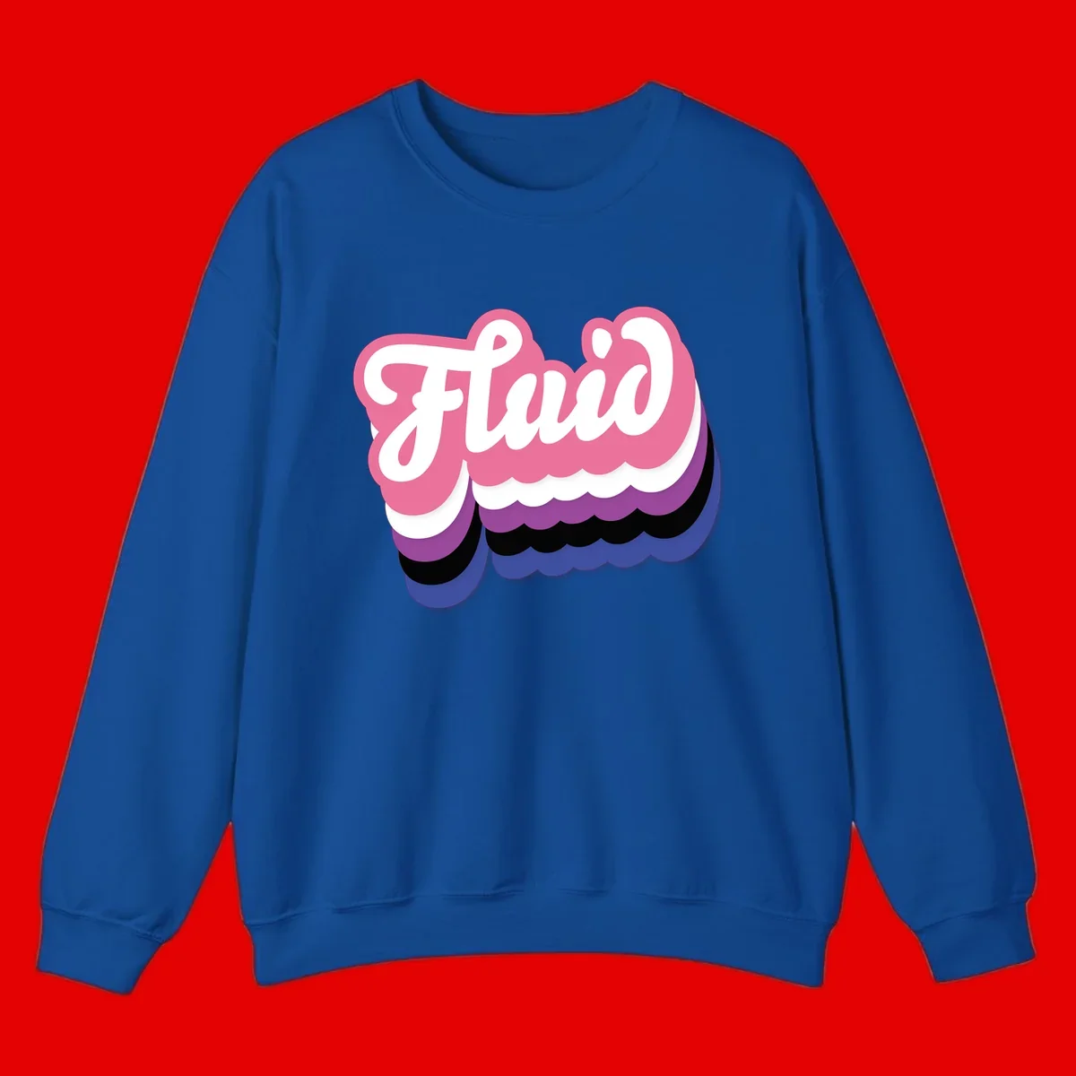 Slay pride clouds design: white script text 'Slay' layered over multicolored scalloped cloud shapes in pink, purple, black, and blue gradient