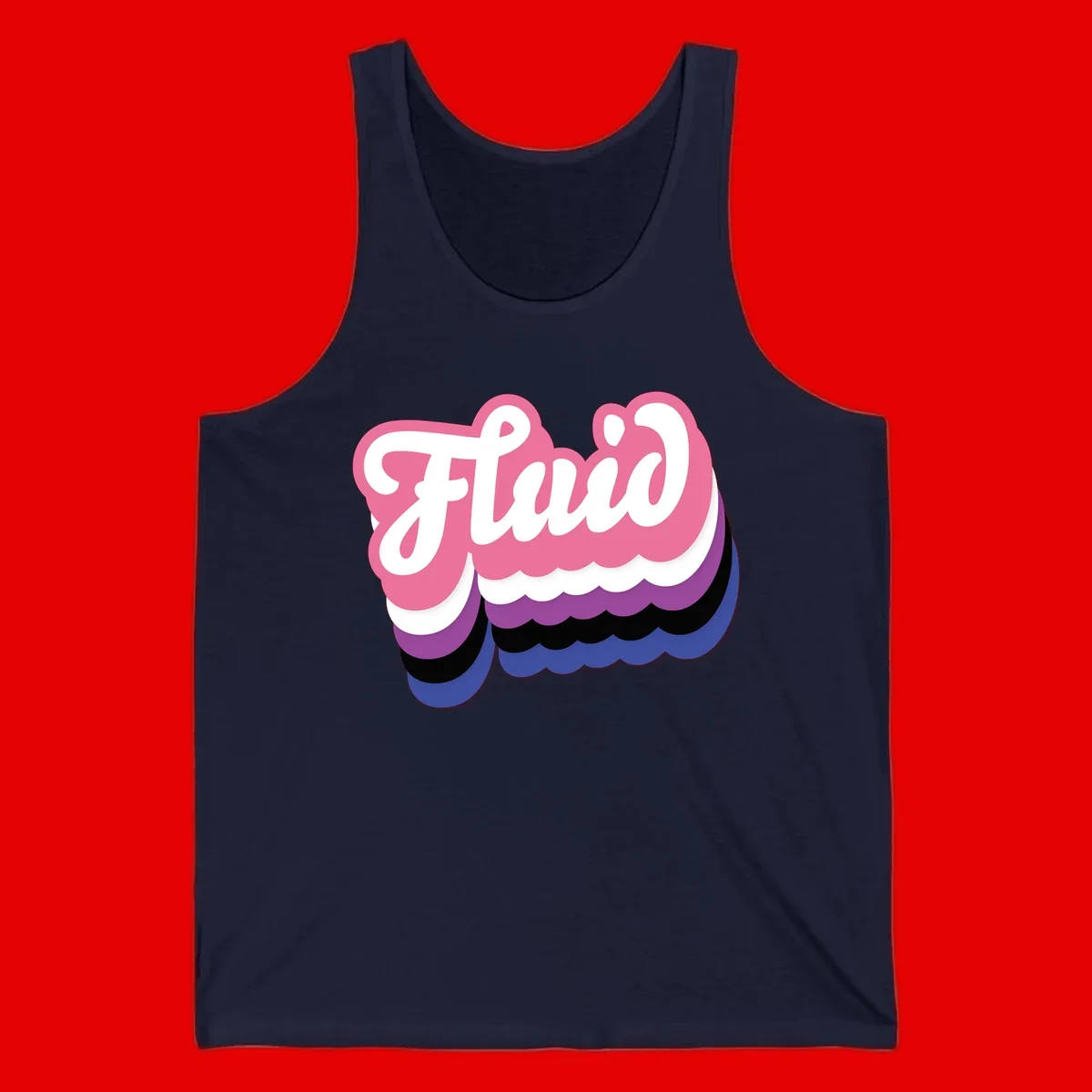 Slay pride clouds design: white script text 'Slay' layered over multicolored scalloped cloud shapes in pink, purple, black, and blue gradient
