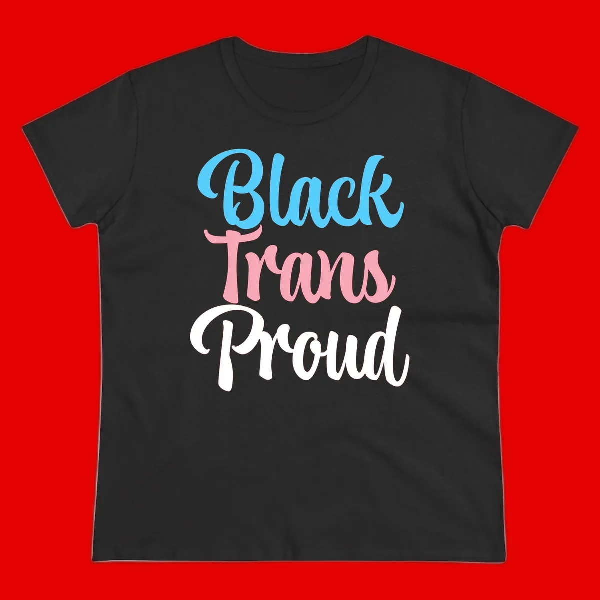Block Tram Squad design with stacked text in cyan, pink, and white on gray background