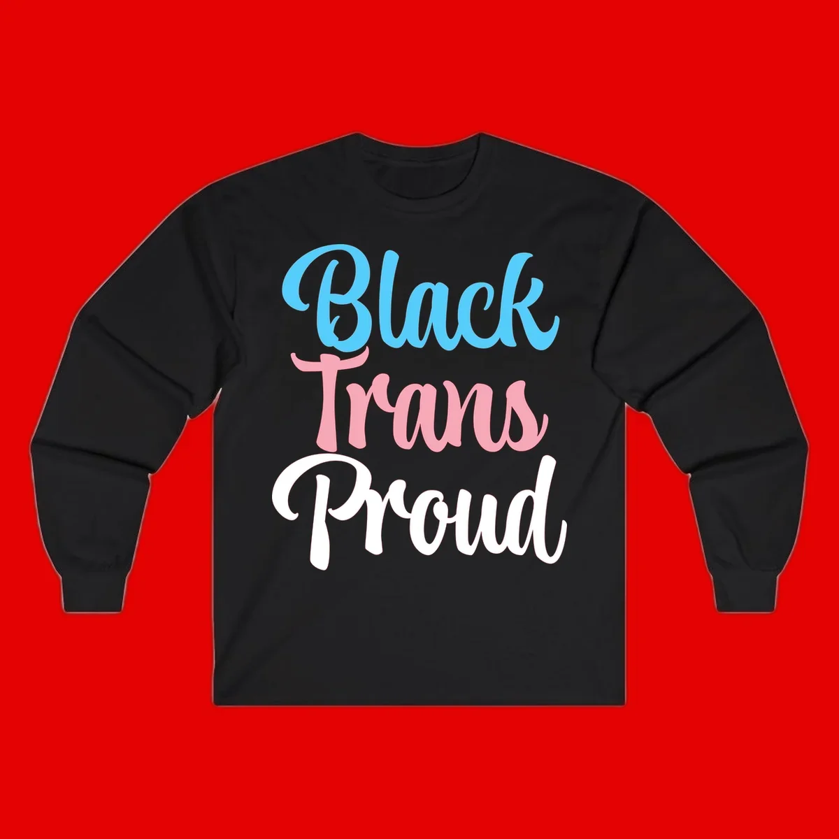 Block Tram Squad design with stacked text in cyan, pink, and white on gray background