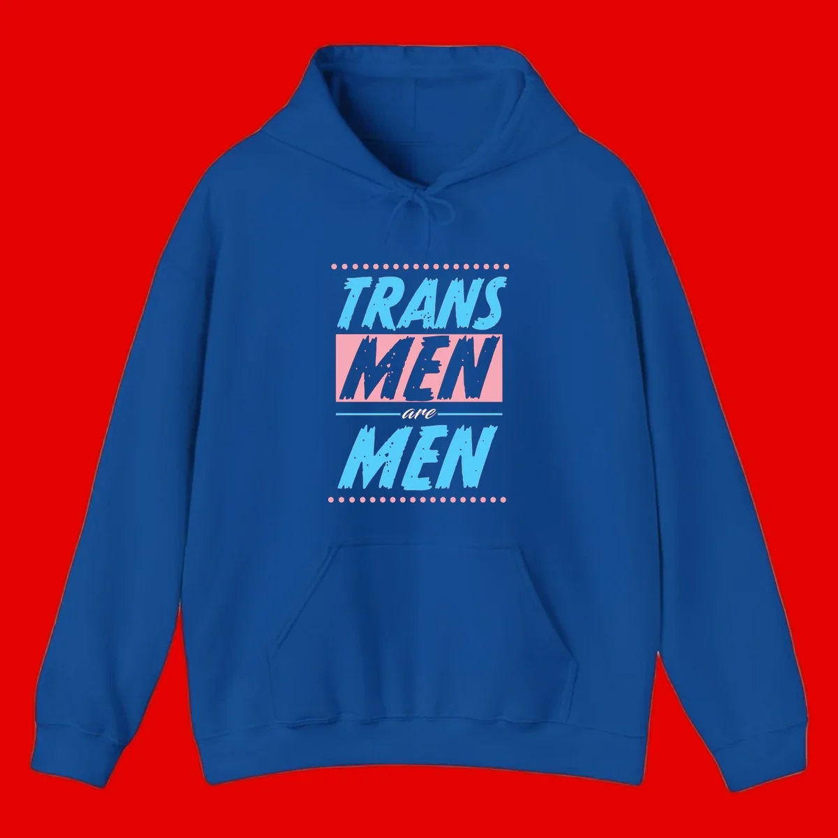 Grunge-style graphic with 'Trains New Men Are Men New' text in blue and gray with pink banner, decorated with dots border