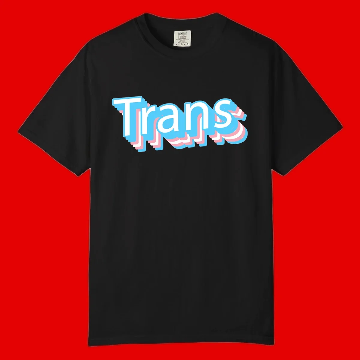 Titans 3D layered text design with cyan blue, pink, and white dimensional shadow effects on gray background