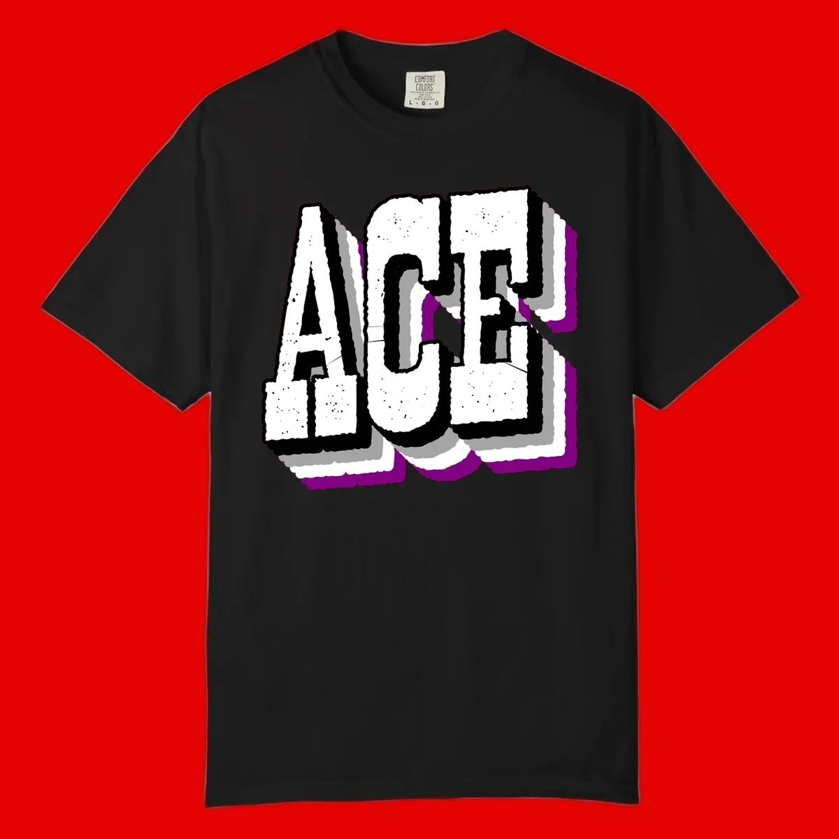 Bold distressed lettering spelling ALASKA with layered shadow effects and purple accents on gray background