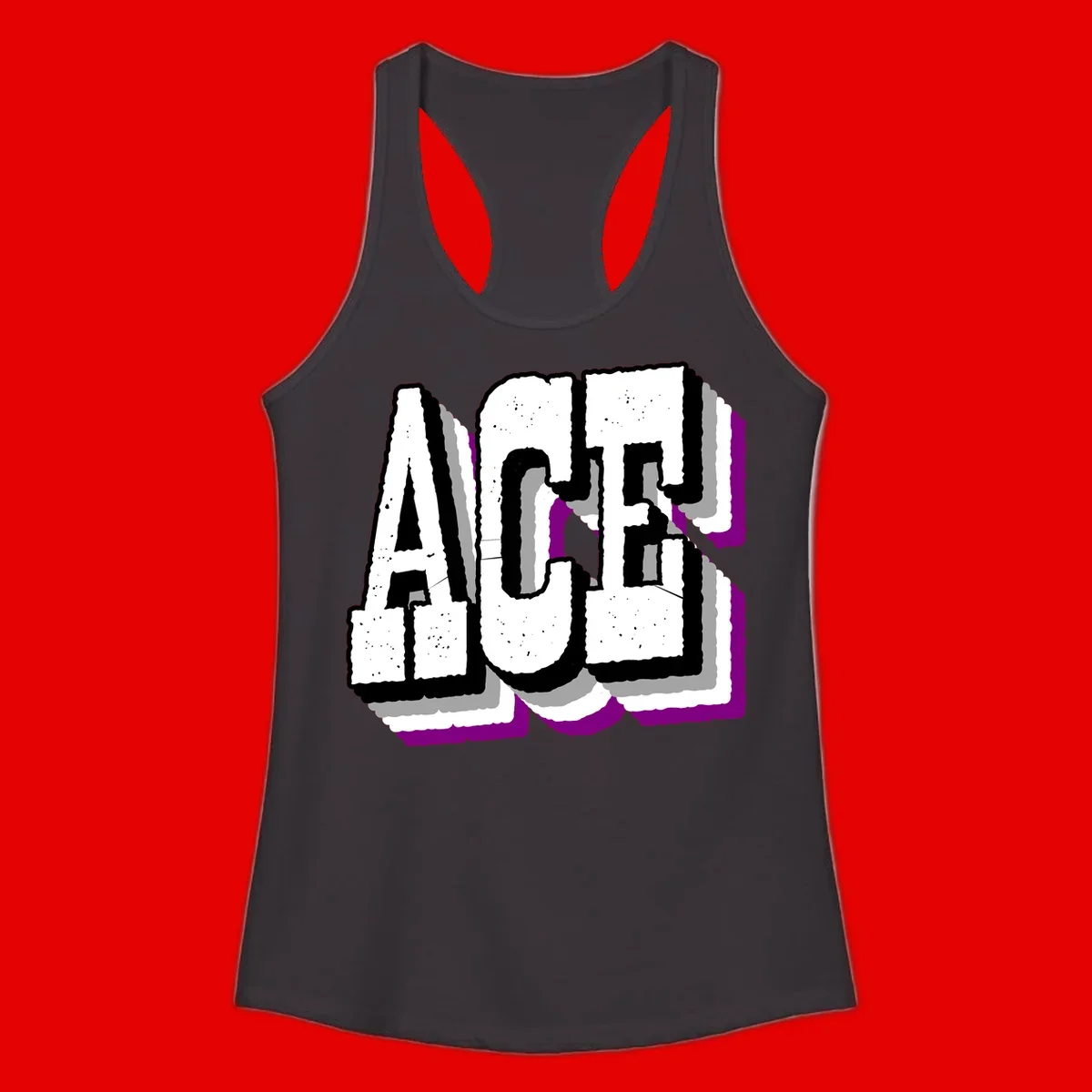 Bold distressed lettering spelling ALASKA with layered shadow effects and purple accents on gray background