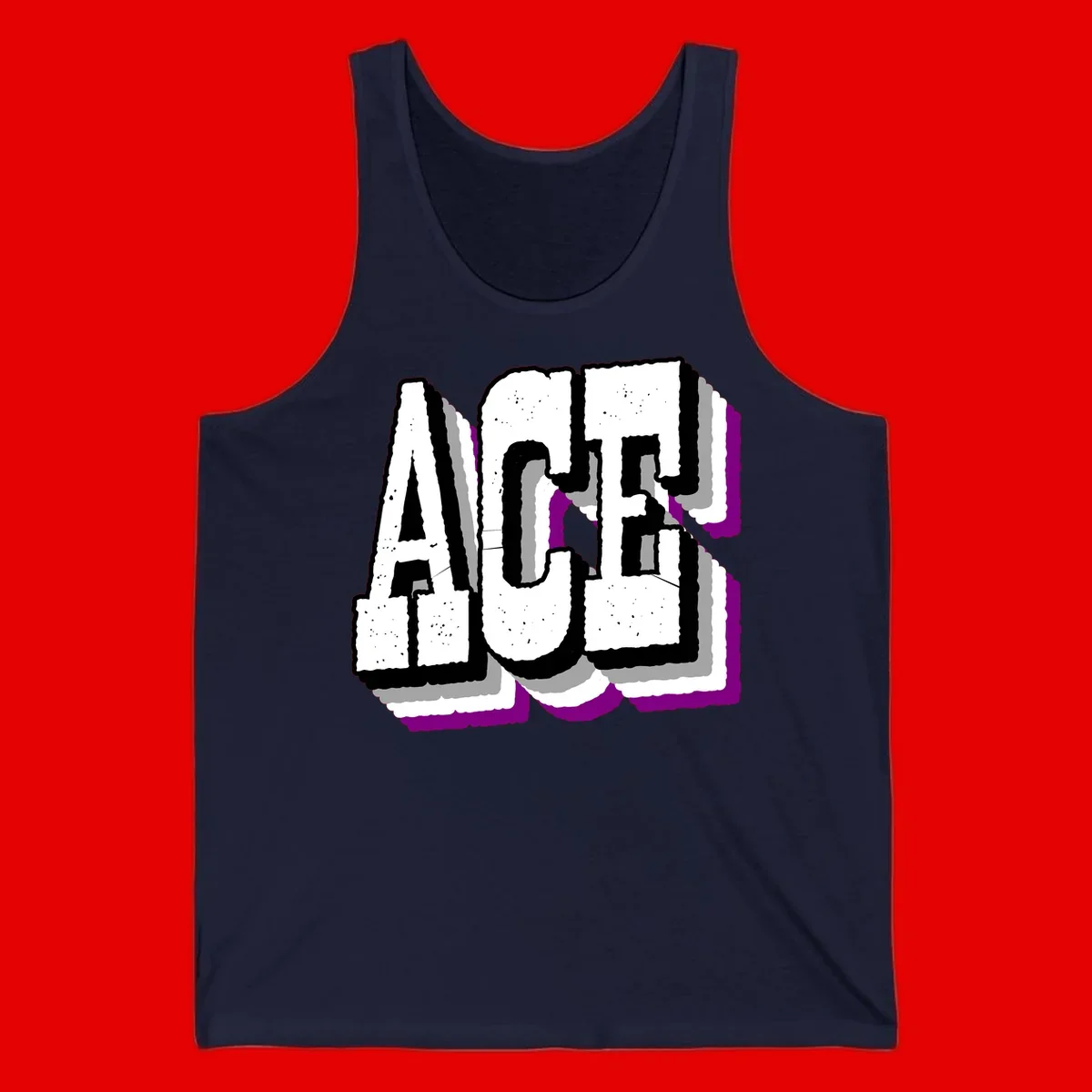 Bold distressed lettering spelling ALASKA with layered shadow effects and purple accents on gray background