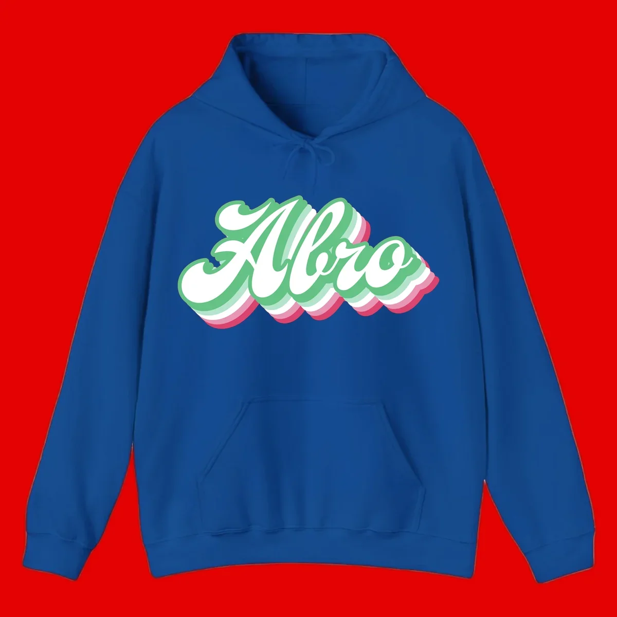 Hello wavy pride design featuring bold 3D layered text in green, pink, and white with striped pattern effect