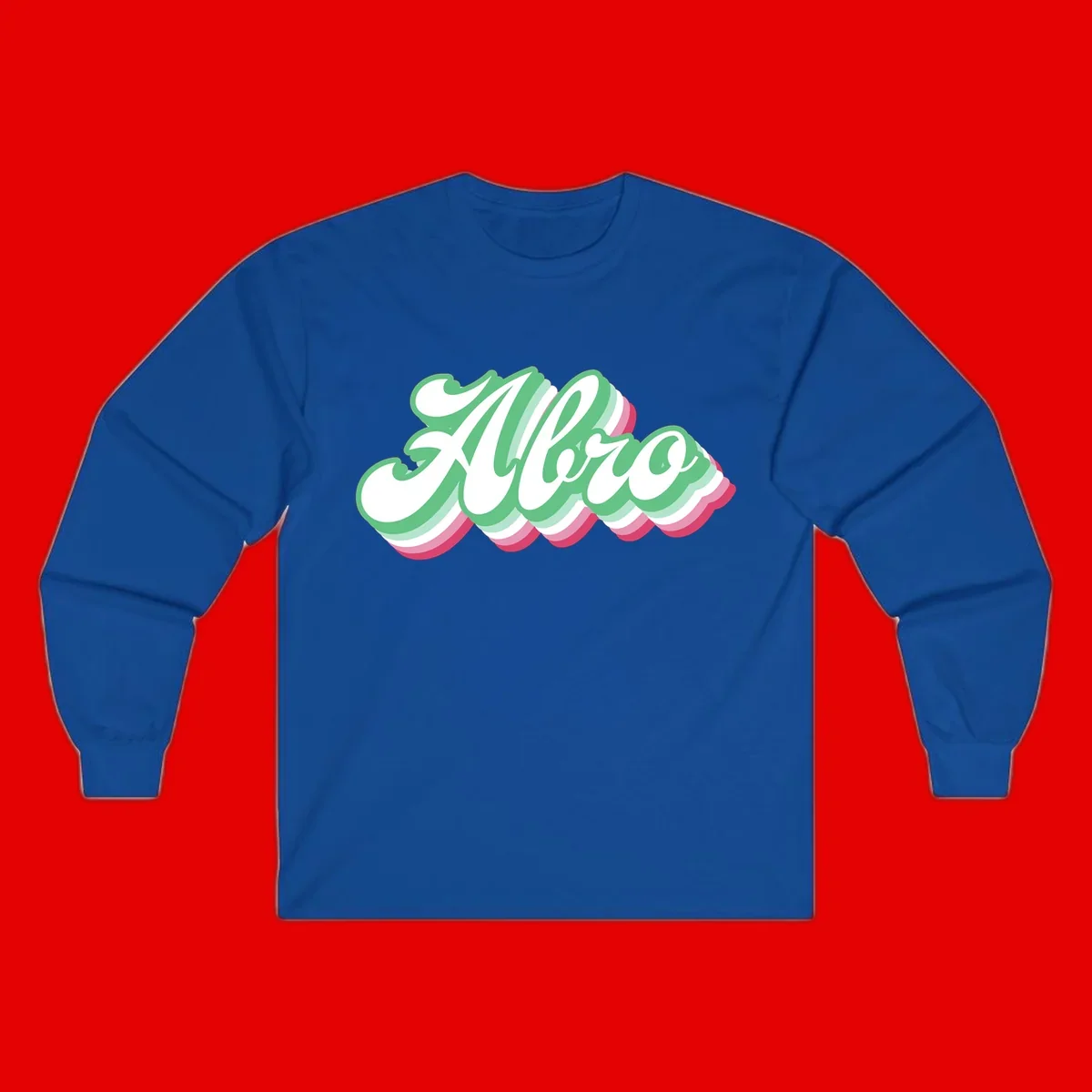 Hello wavy pride design featuring bold 3D layered text in green, pink, and white with striped pattern effect
