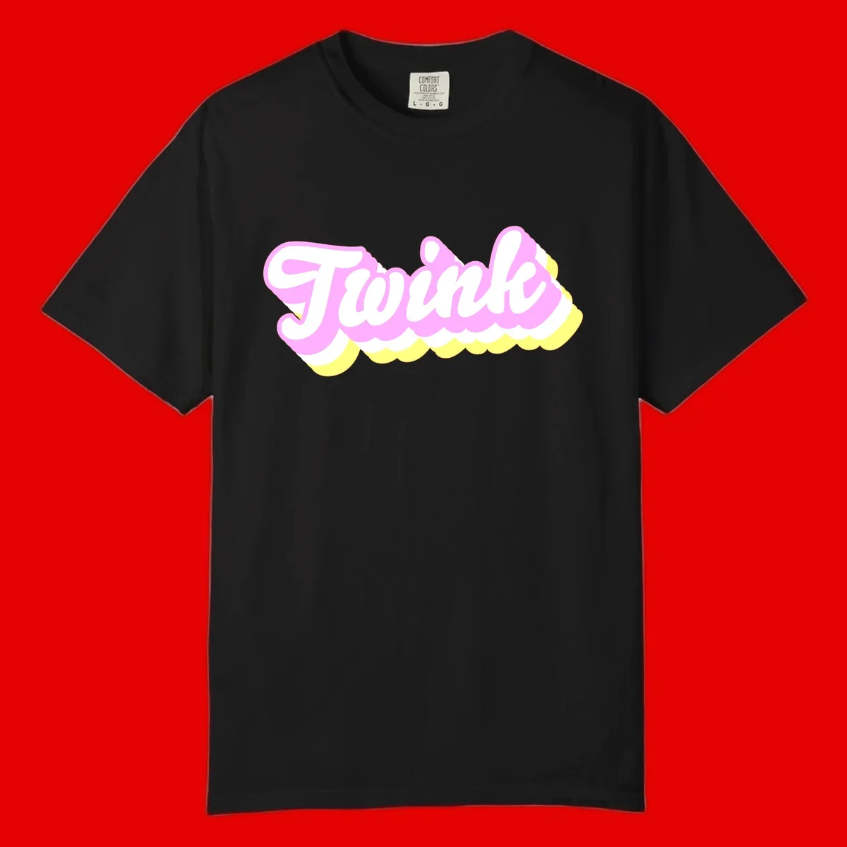 Froze ice cream cone design with pink, white, and yellow scalloped layers and playful typography on gray background