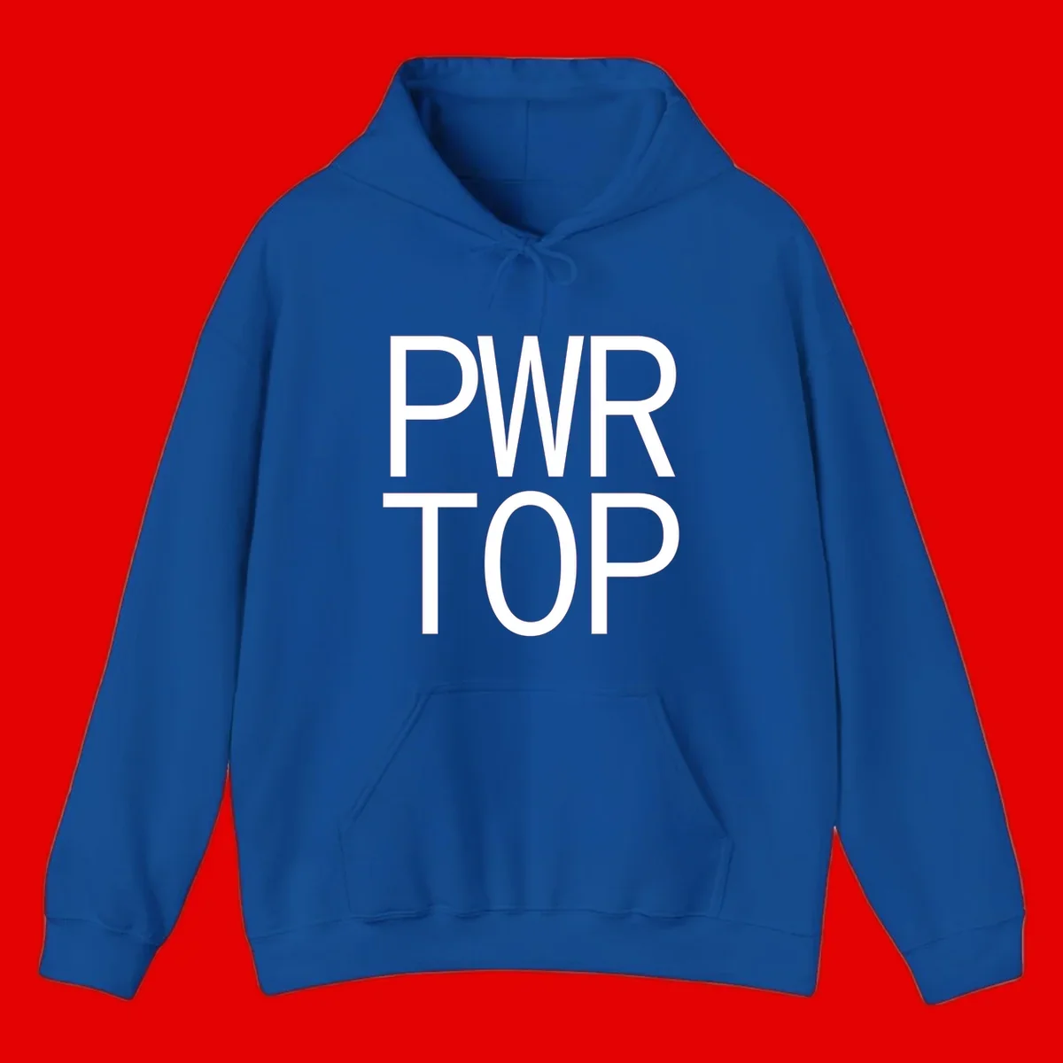 PWR TOP bold sans-serif typography design in white lettering on gray background