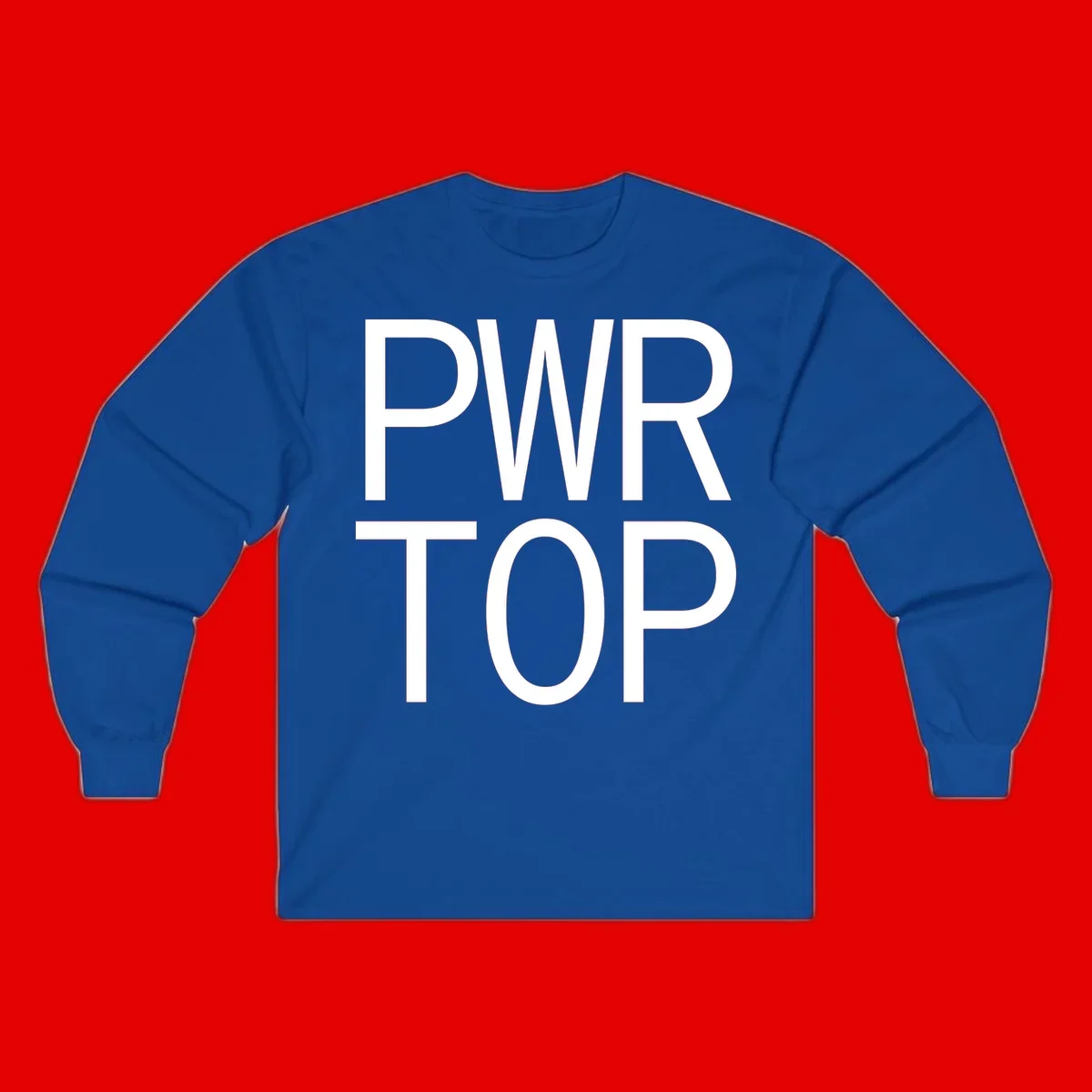 PWR TOP bold sans-serif typography design in white lettering on gray background