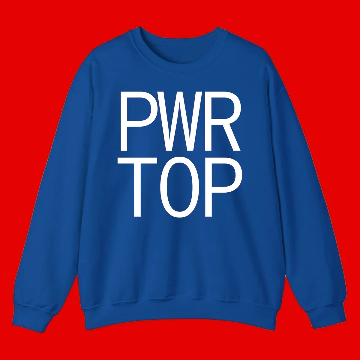 PWR TOP bold sans-serif typography design in white lettering on gray background