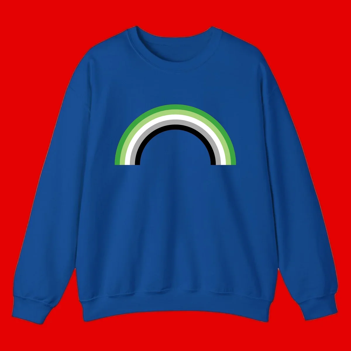Minimalist rainbow arc design with five concentric colored semicircles in green, light green, white, gray, and black stripes