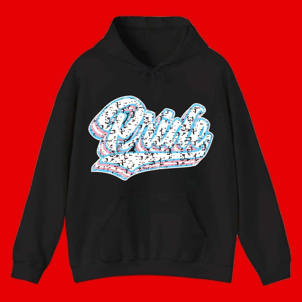 Wavy layered typography design with blue and pink textured letters creating dimensional flowing text art