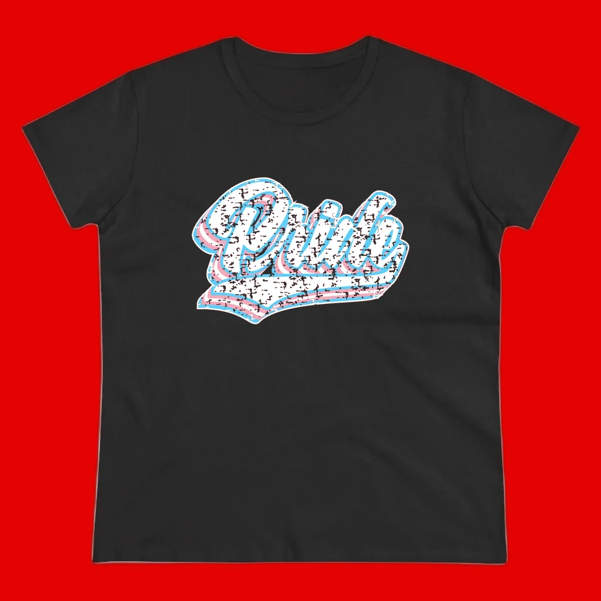 Wavy layered typography design with blue and pink textured letters creating dimensional flowing text art