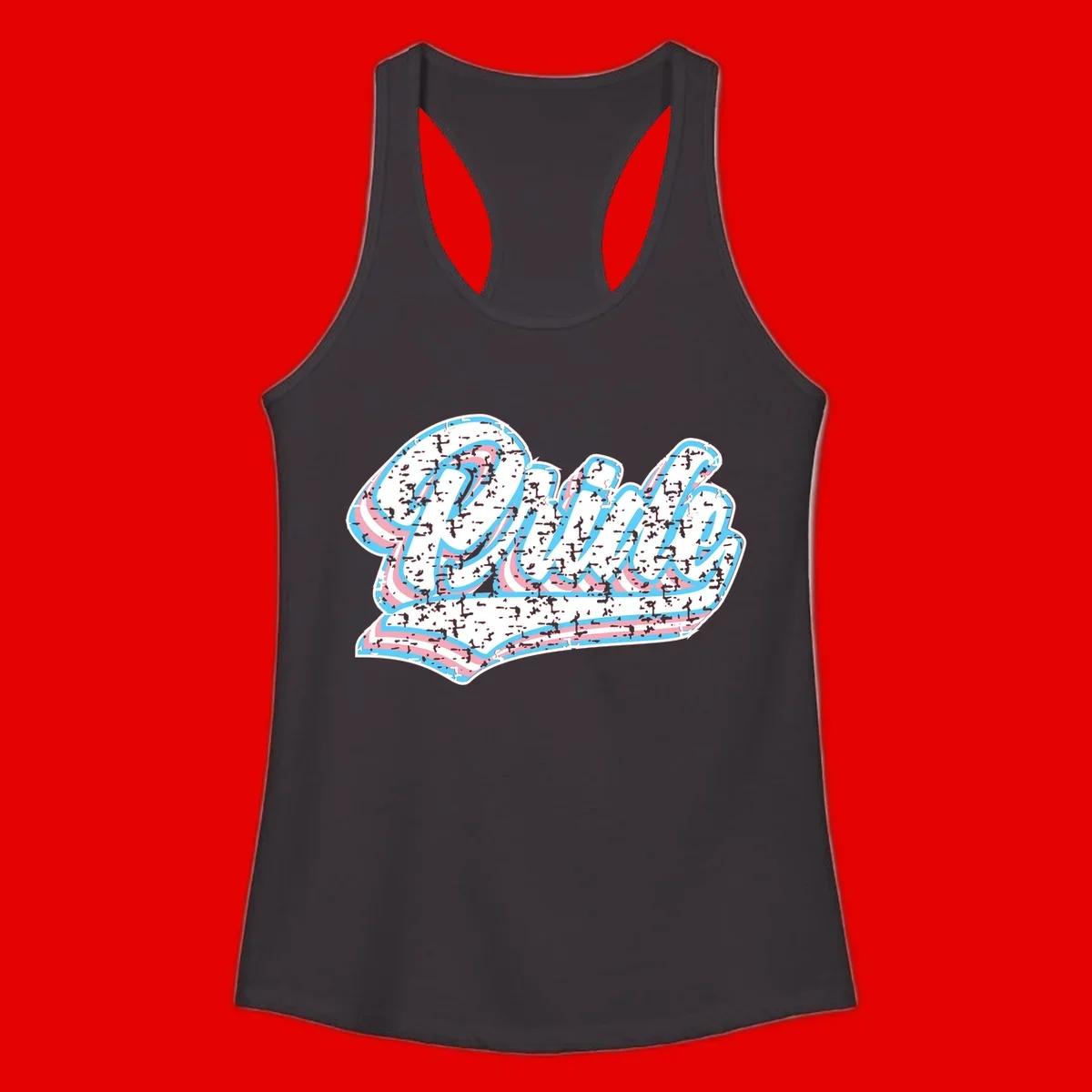 Wavy layered typography design with blue and pink textured letters creating dimensional flowing text art