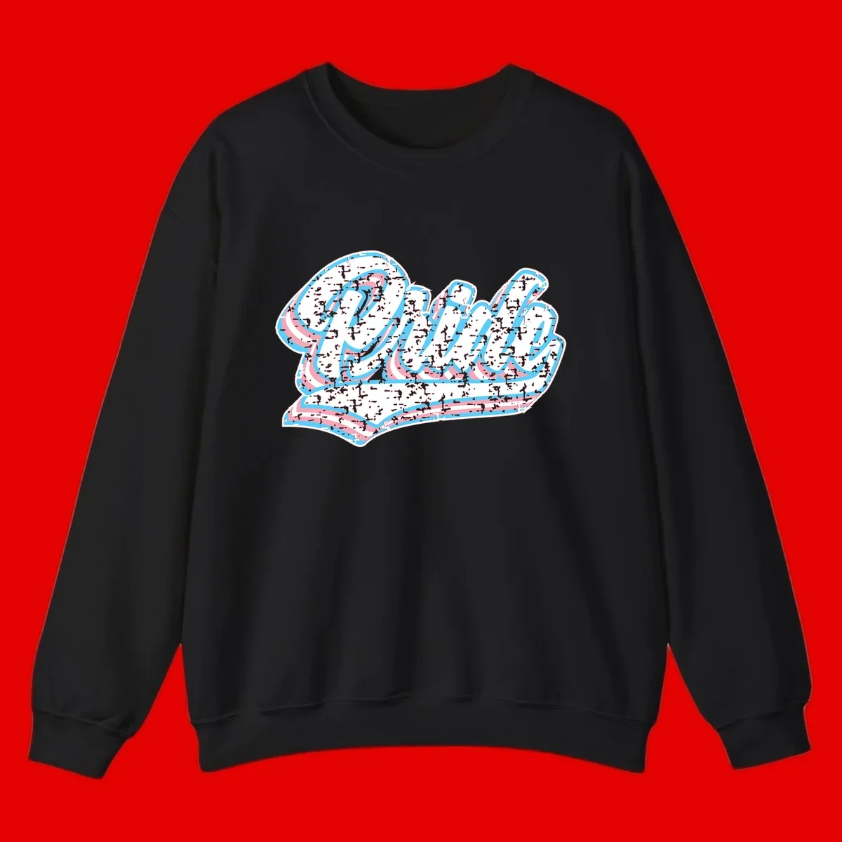 Wavy layered typography design with blue and pink textured letters creating dimensional flowing text art