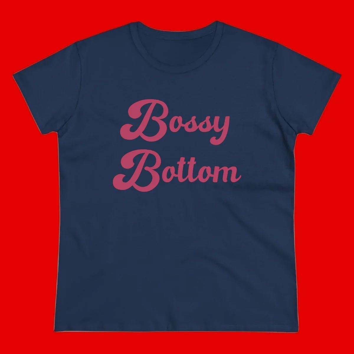 Body rhythm pride design with pink flowing lettering on gray background