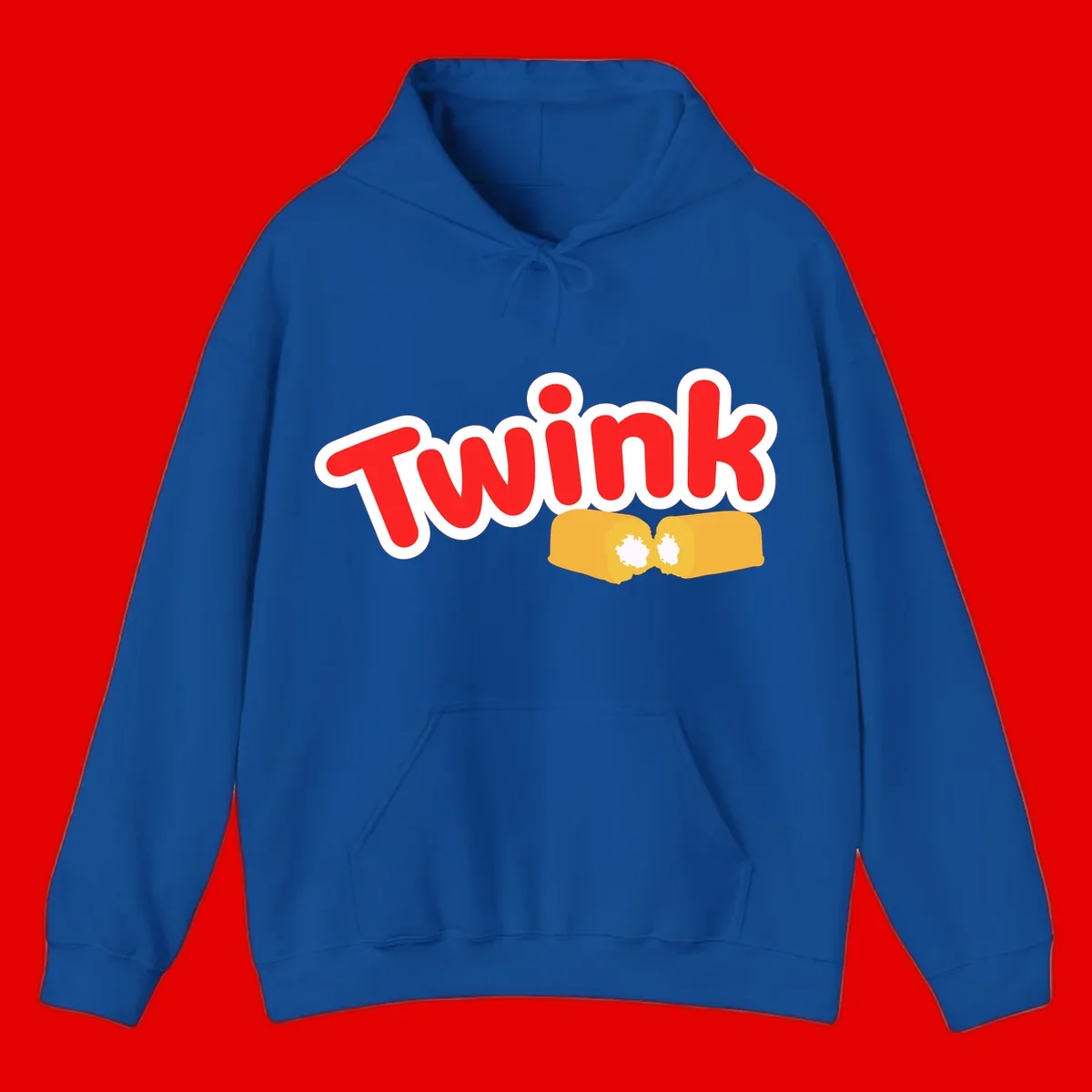 Red 'Twink' text with white outline above two yellow fists bumping together with white highlights, comic book style pride design