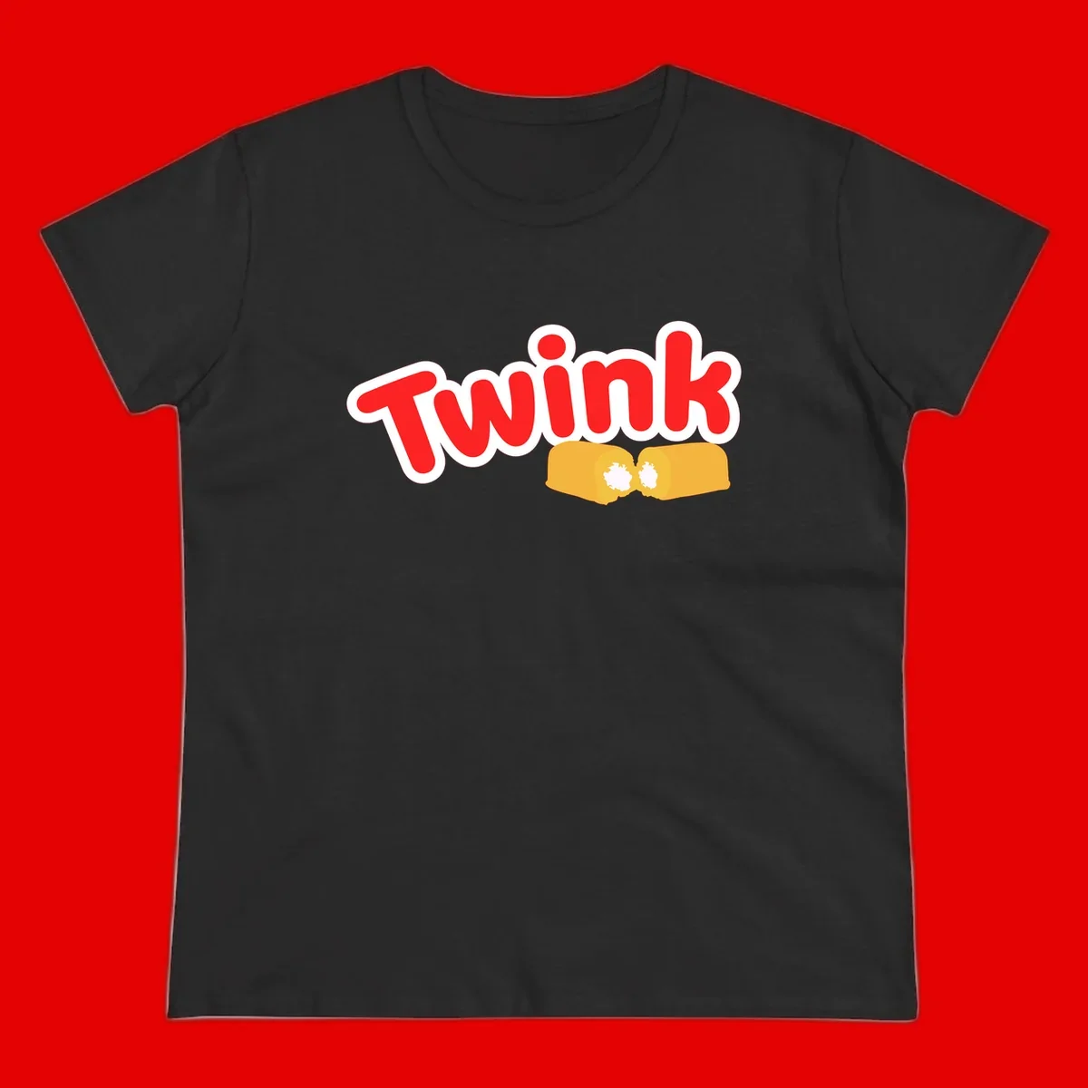 Red 'Twink' text with white outline above two yellow fists bumping together with white highlights, comic book style pride design