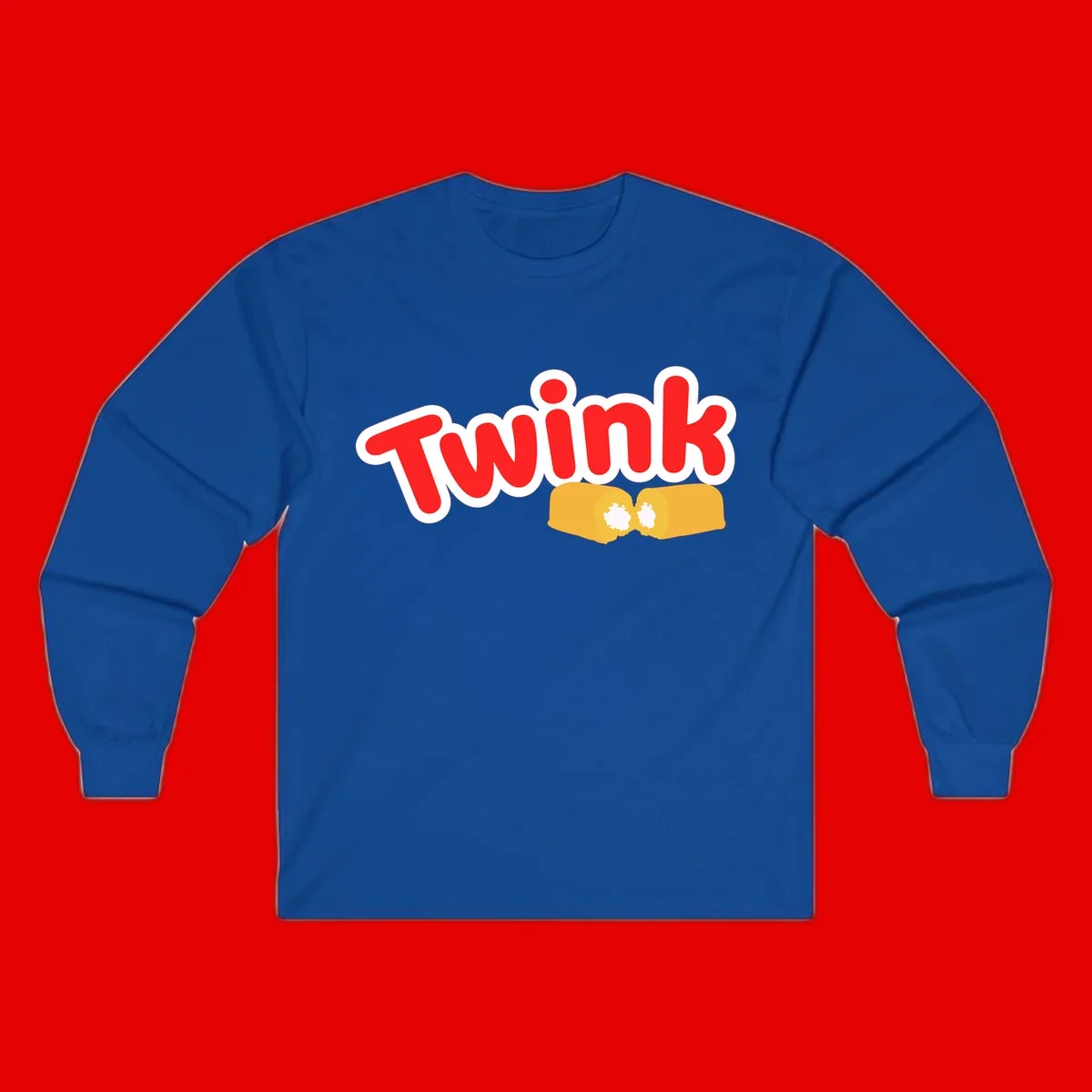Red 'Twink' text with white outline above two yellow fists bumping together with white highlights, comic book style pride design