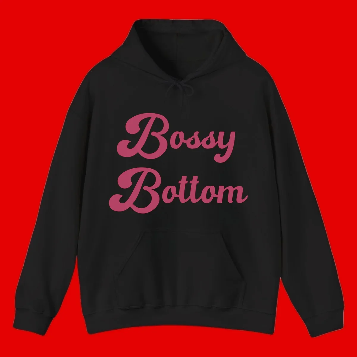 Body Rocking pride design in pink lettering with flowing, decorative typography on gray background