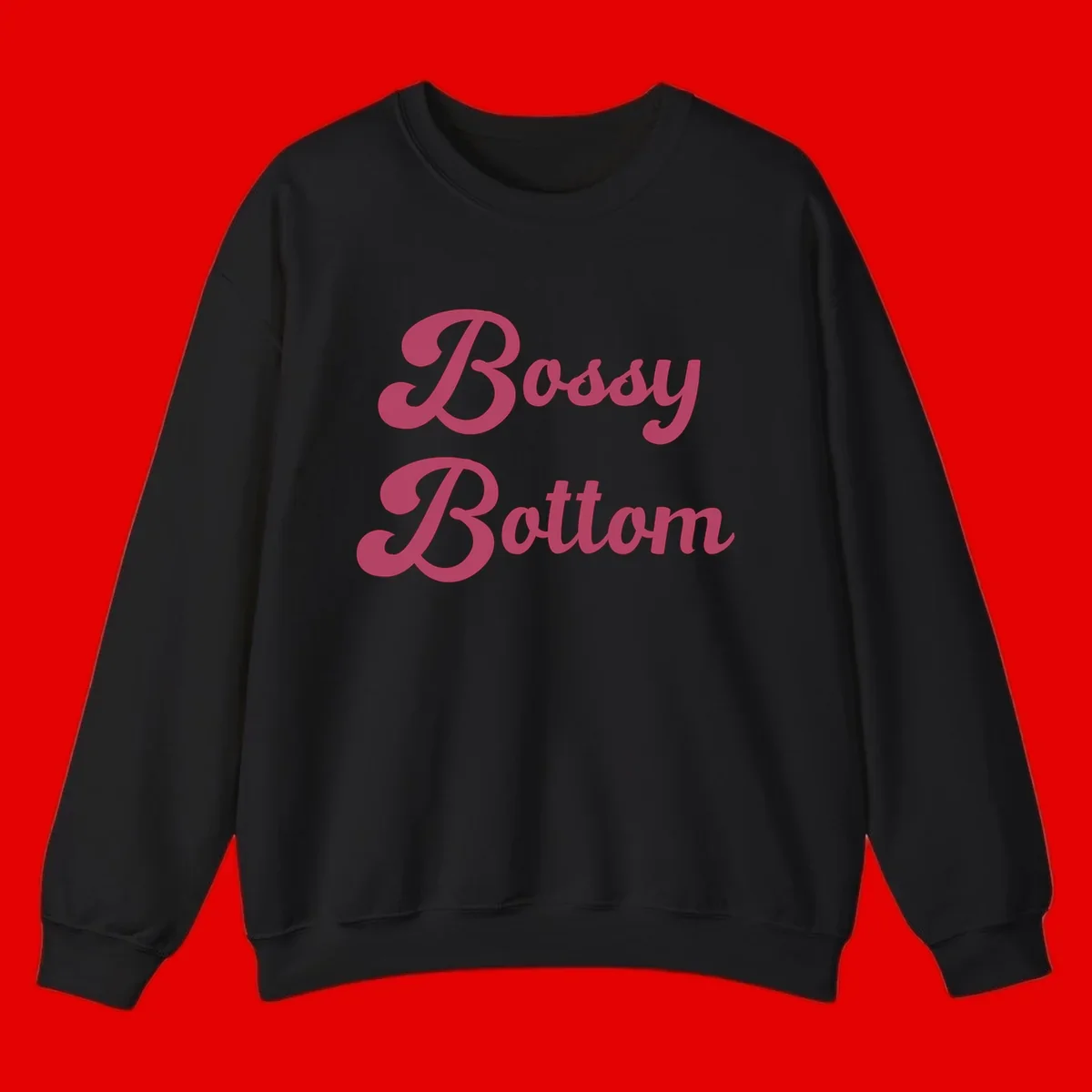 Body Rocking pride design in pink lettering with flowing, decorative typography on gray background
