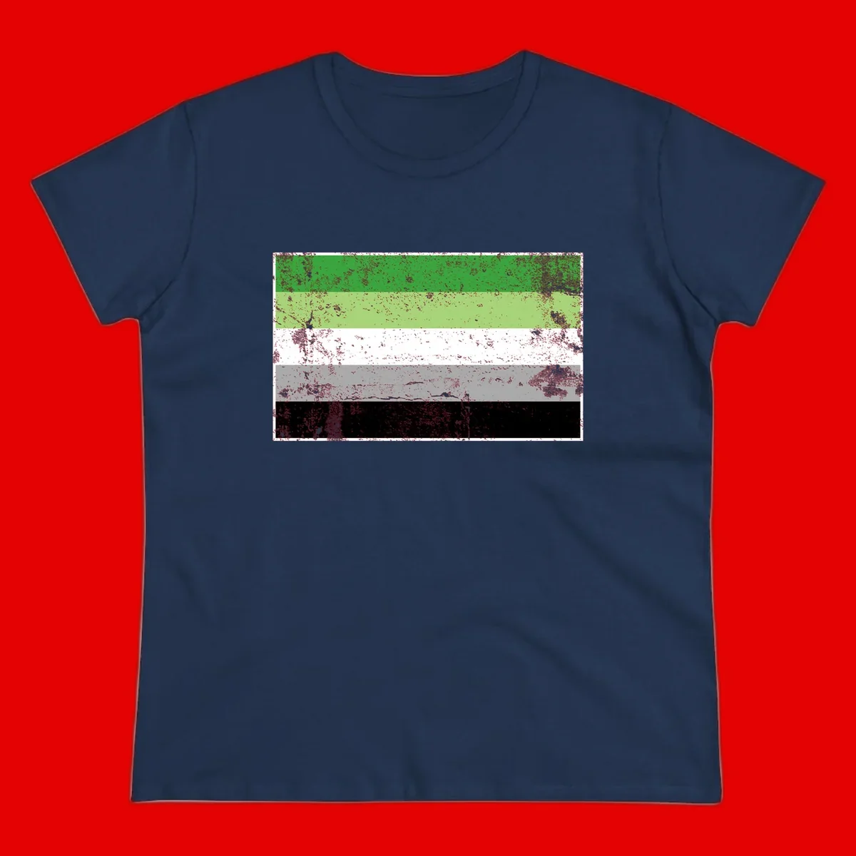 Demigender pride flag with five horizontal stripes in green, white, gray, and black with distressed grunge texture