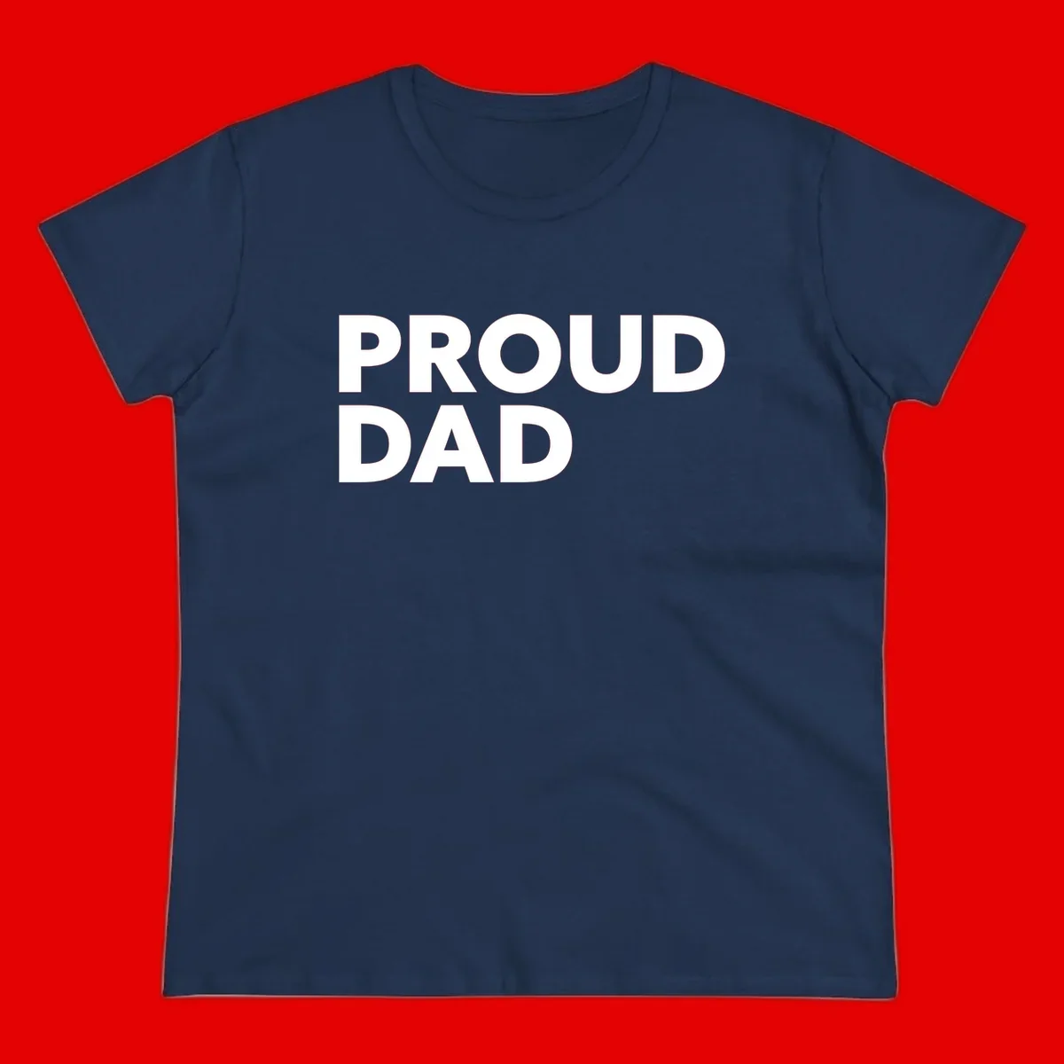 Bold white 'PROUD DAD' text on gray background - proud dad typography design