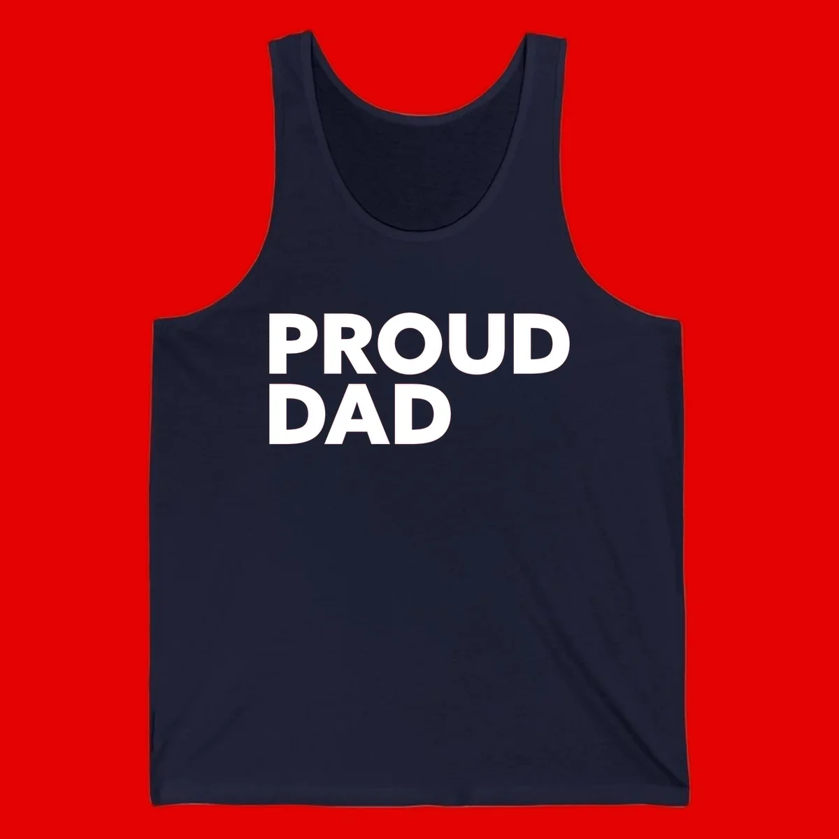 Bold white 'PROUD DAD' text on gray background - proud dad typography design