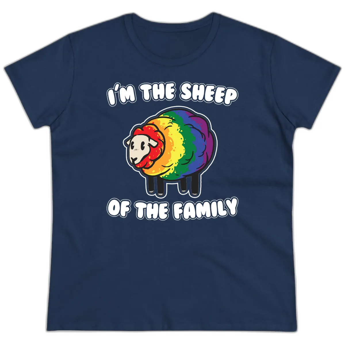 I'm The Sheep Of The Family Ladies Tee in Navy