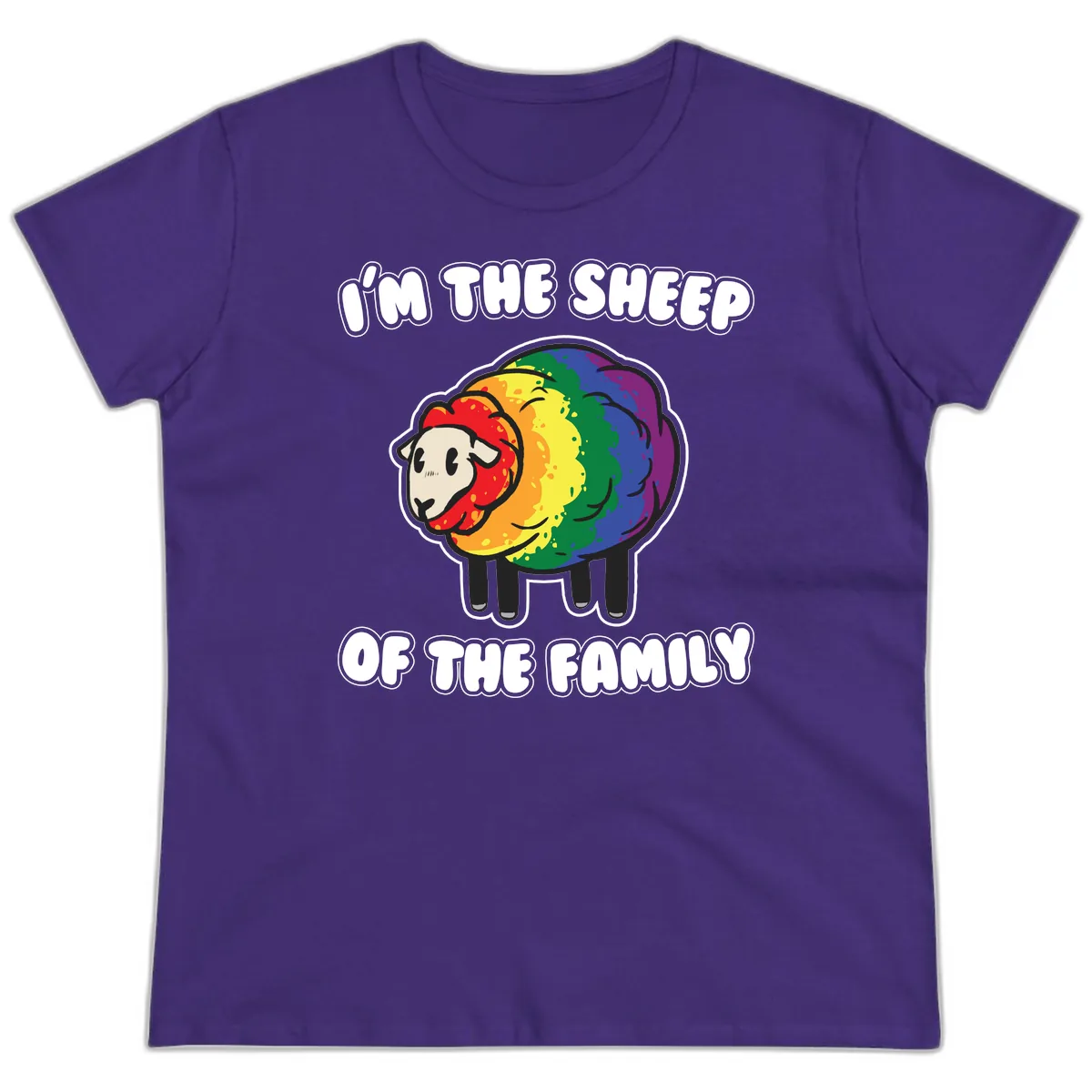 I'm The Sheep Of The Family Ladies Tee in Purple
